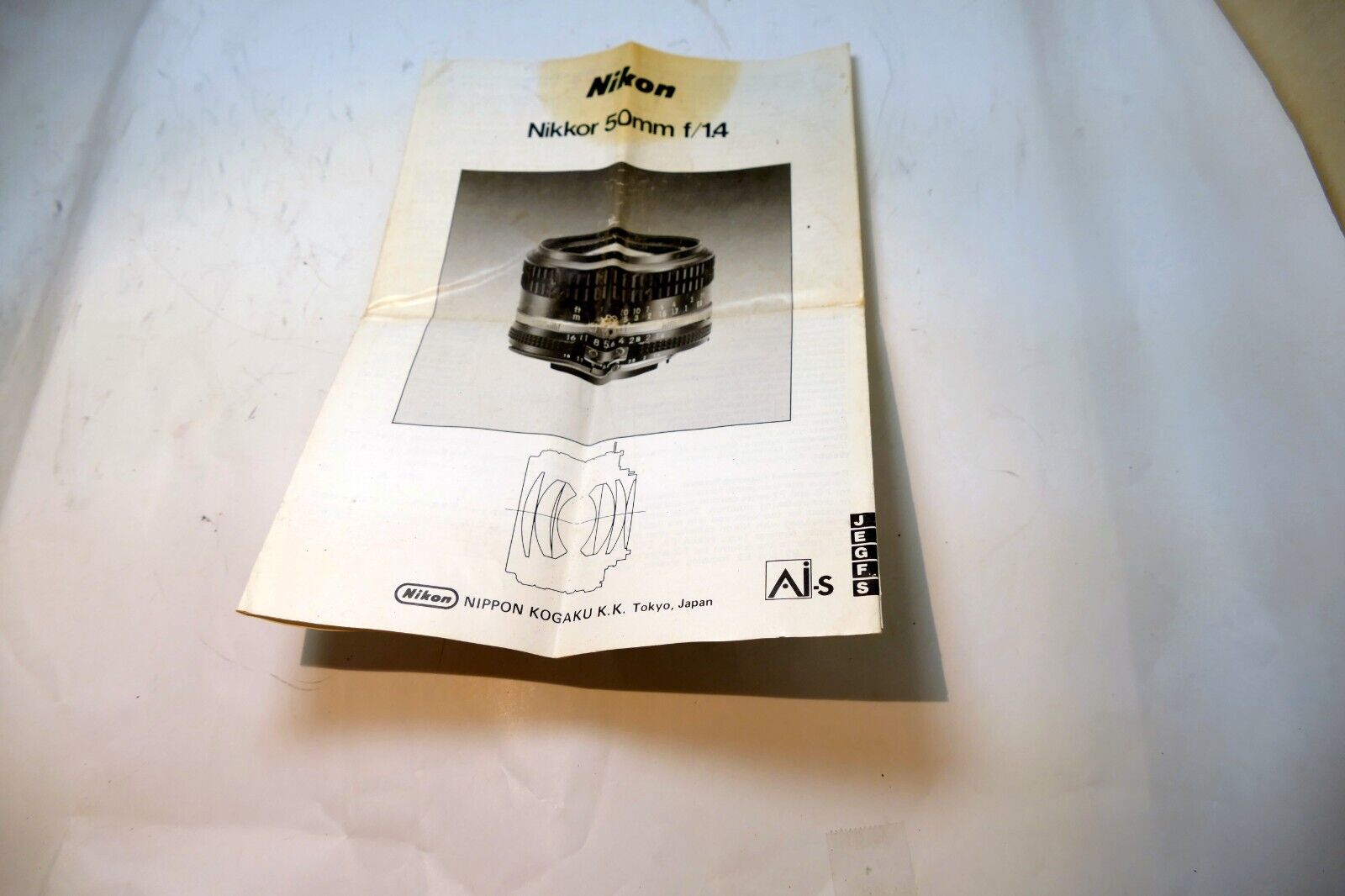 Nikon Nikkor 50mm f1.4  Ai-s LENS Instruction Guide Manual 1984 Fr gr Sp EN