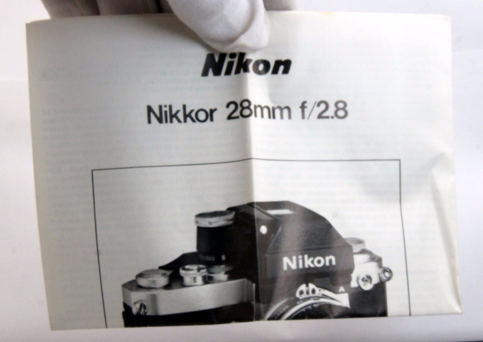 Nikon Nikkor 28mm f2.8 Ai Lens Instruction Manual Guide Genuine vintage
