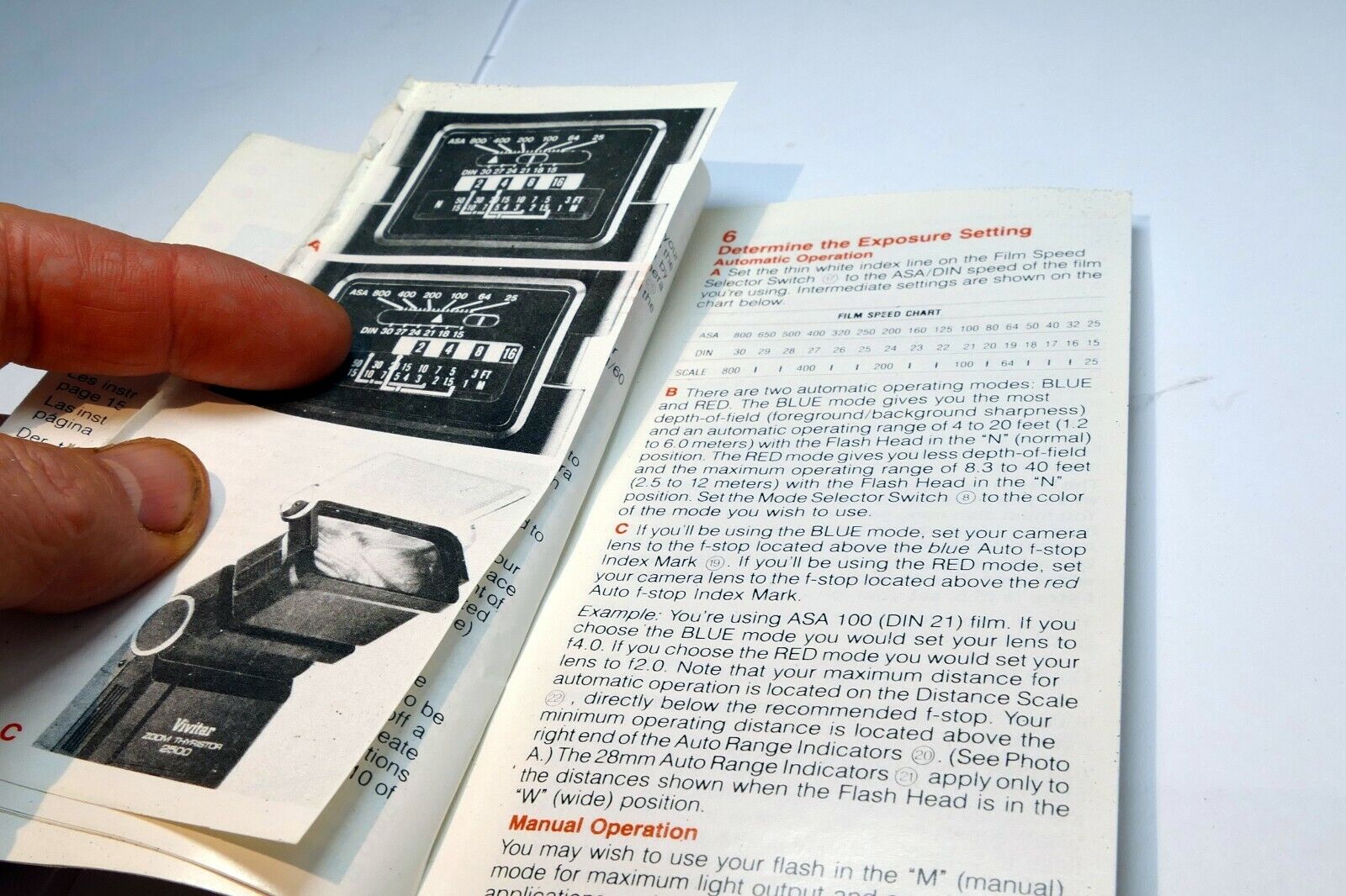 Vivitar 2500 Flash Owner's Manual guide English Espanol Francaise