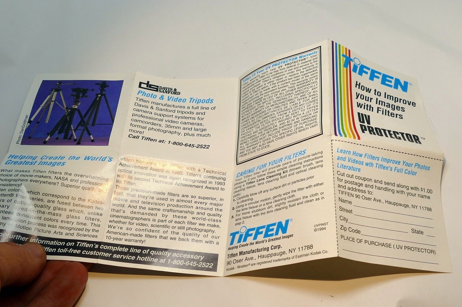 Tiffen UV Protector Filter sales advertisement guide brochure