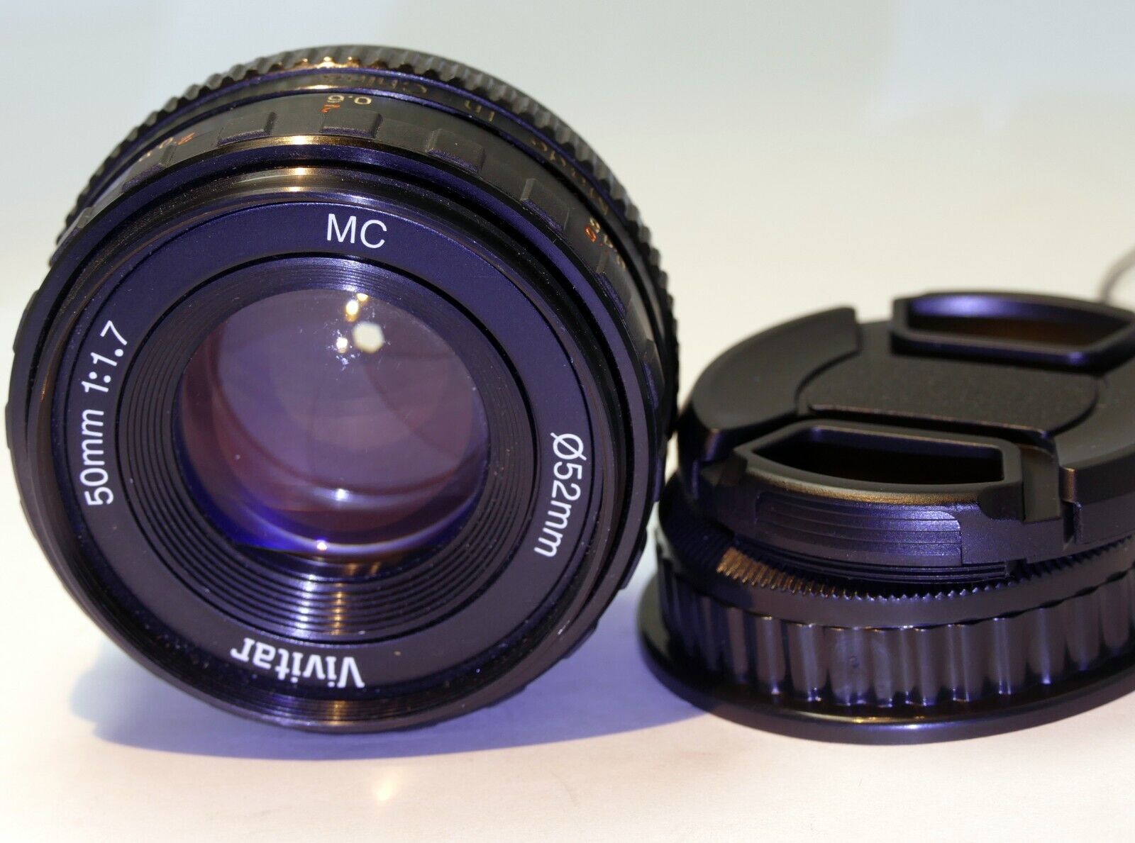 Vivitar MC 50mm f1.7 (Pentax-K PK mount) LENS w/ BOTH CAPS - excellent condition