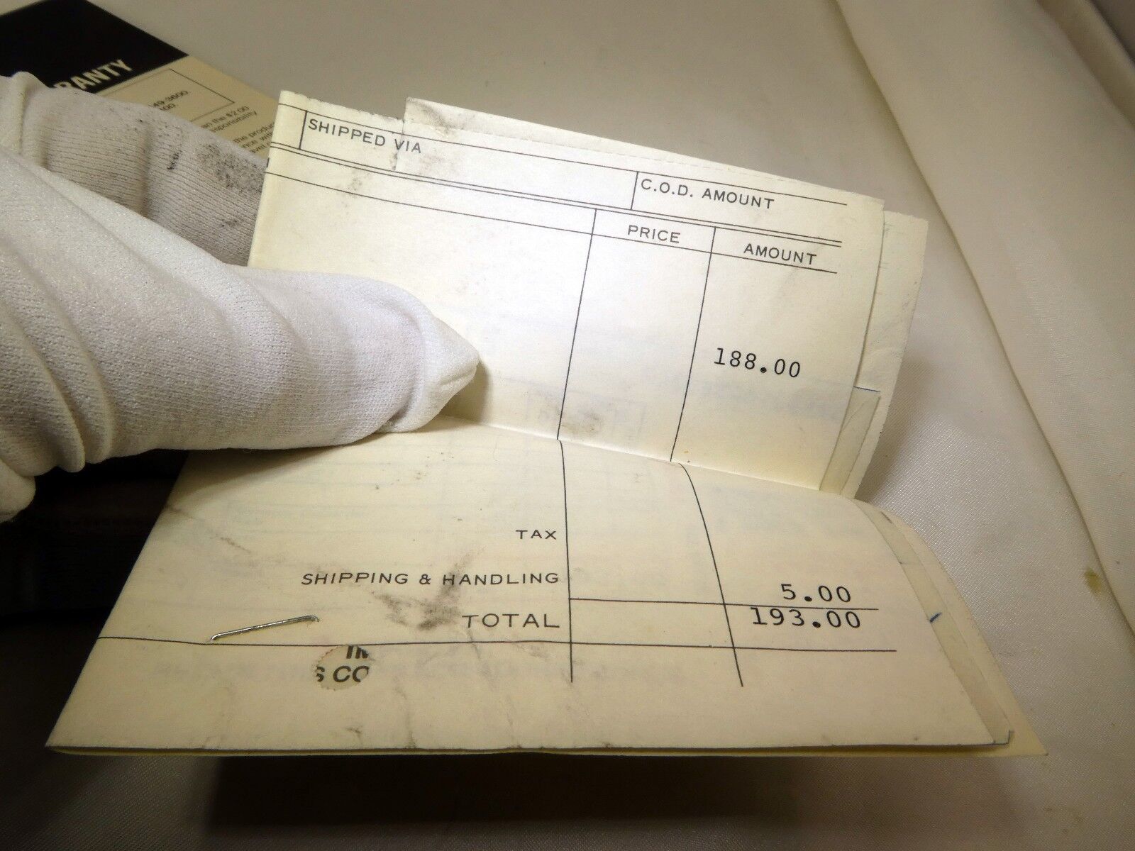 Minolta USA Limited Warranty card (EN) vintage MD Rokkor 50mm f1.7 1980