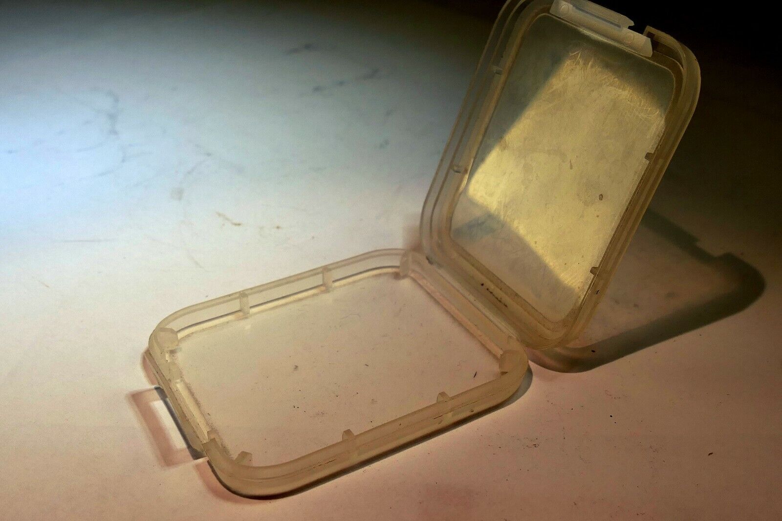 Plastic memory card case with Smart Media SD memory cards