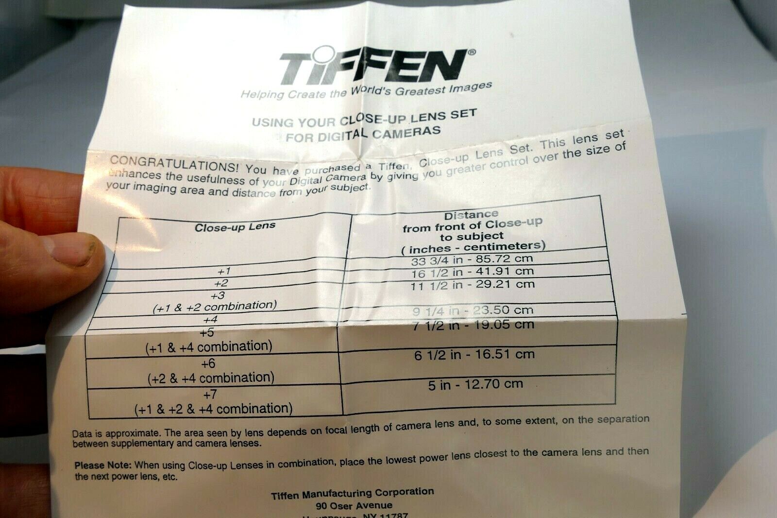 Tiffen Using Your Close-up Lens set filter sales brochure
