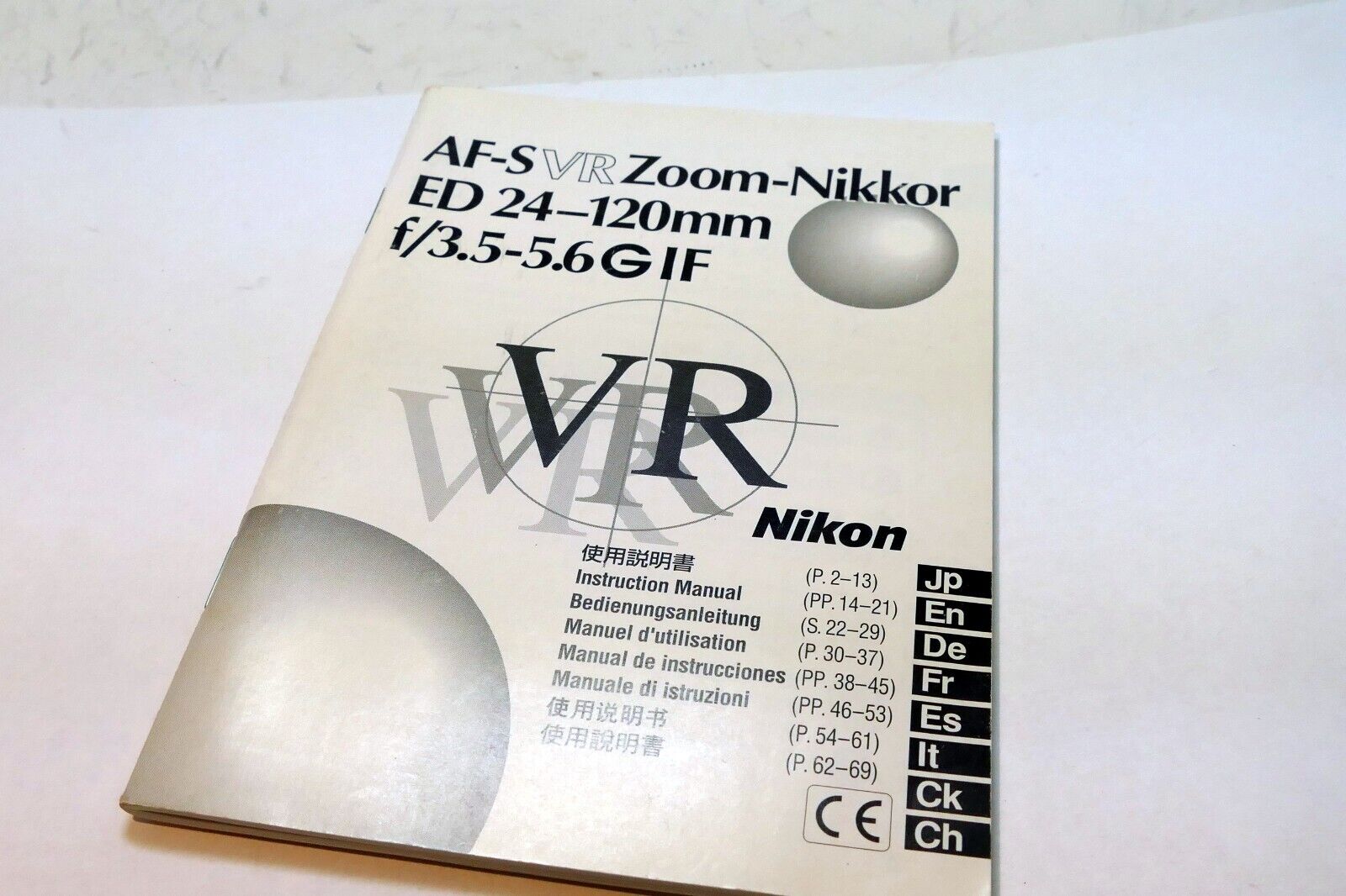 Nikon AF-S VR Nikkor 24-120mm f3.5-5.6G IF  Lens Manual GUIDE