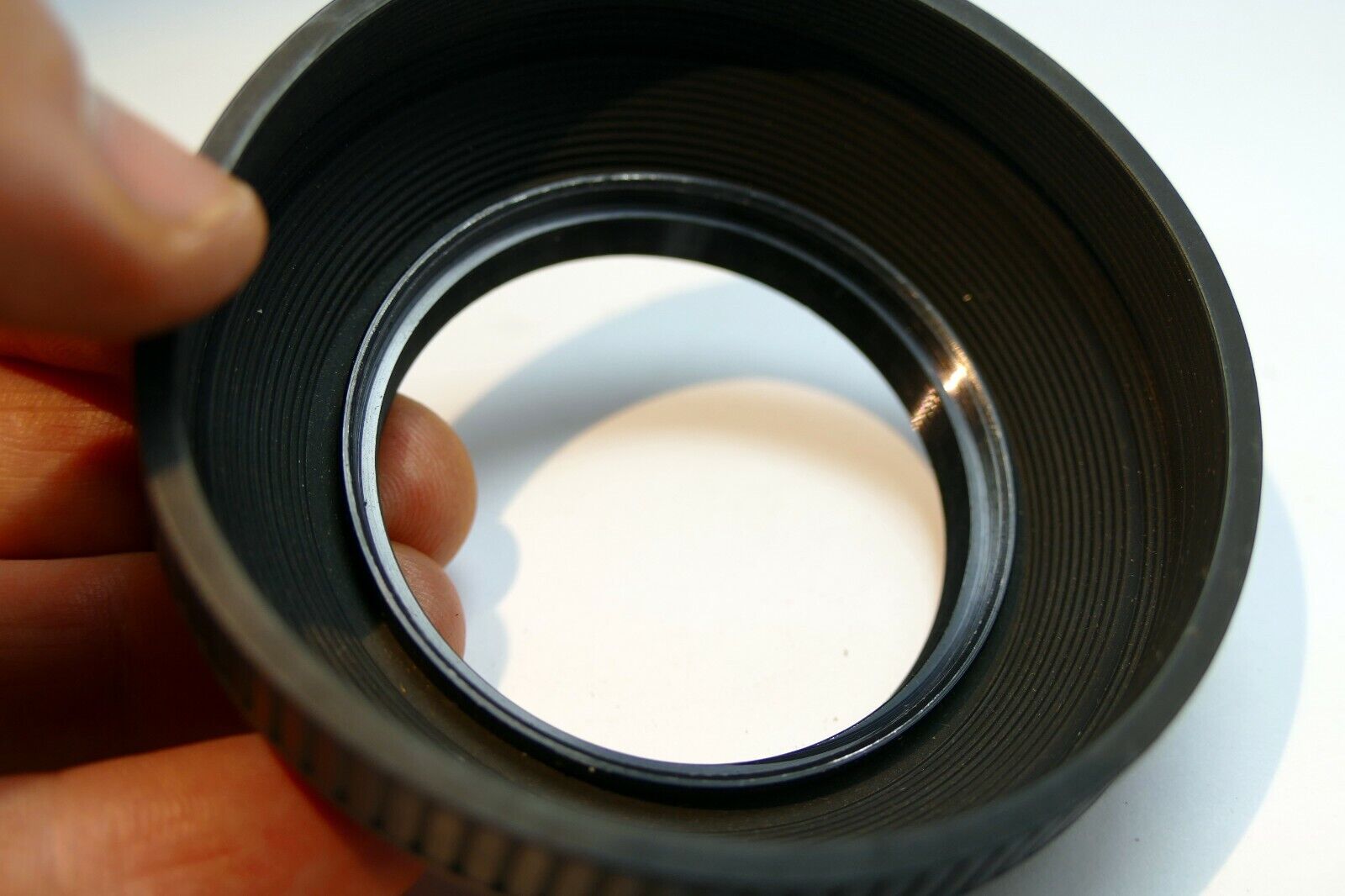 55mm Lens Hood Shade Collapsible Rubber double threaded screw in for 57mm f1.4