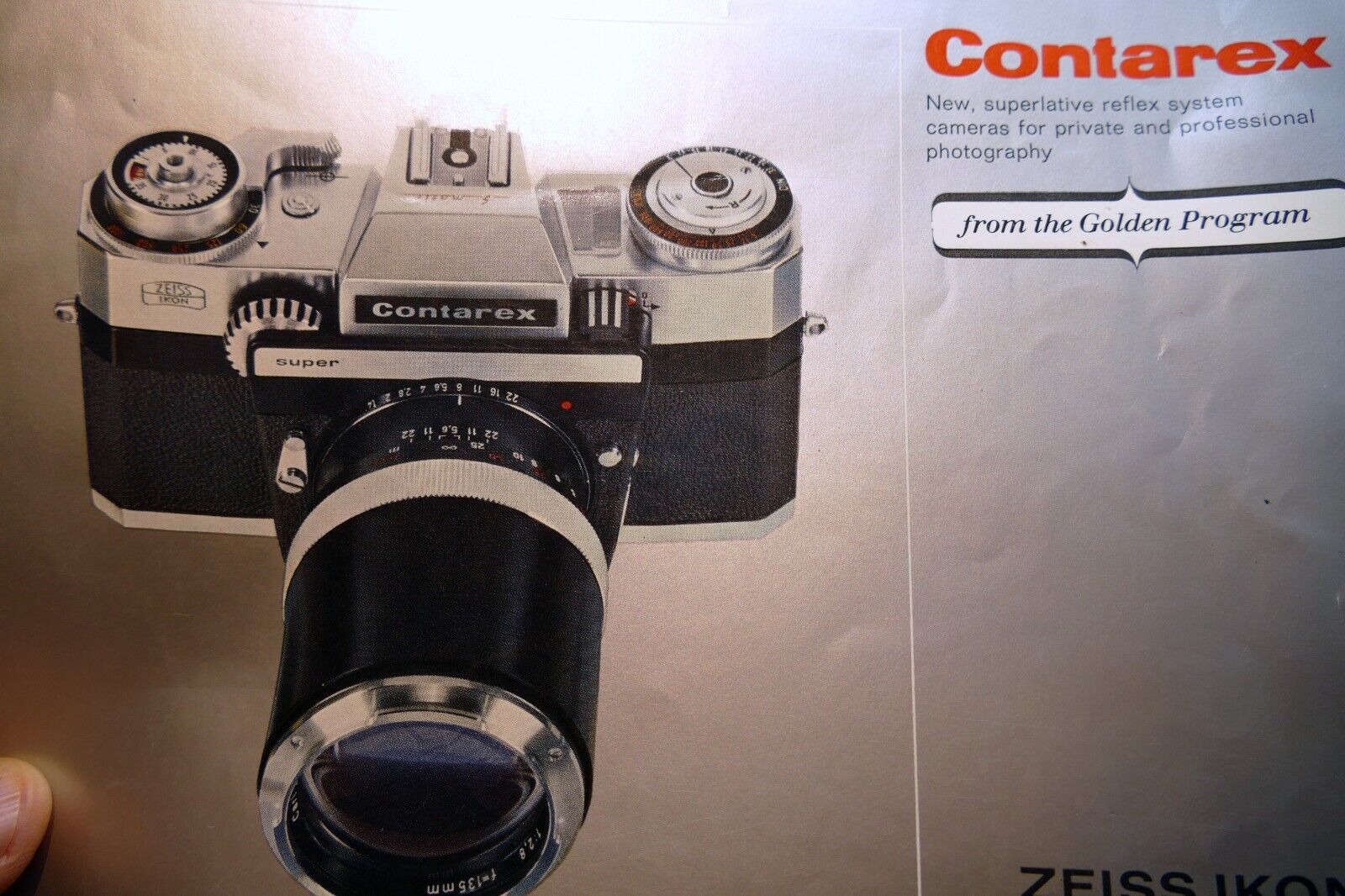Sales Brochure Zeiss Ikon Contarex 35mm - Professional P Super S SE - guide