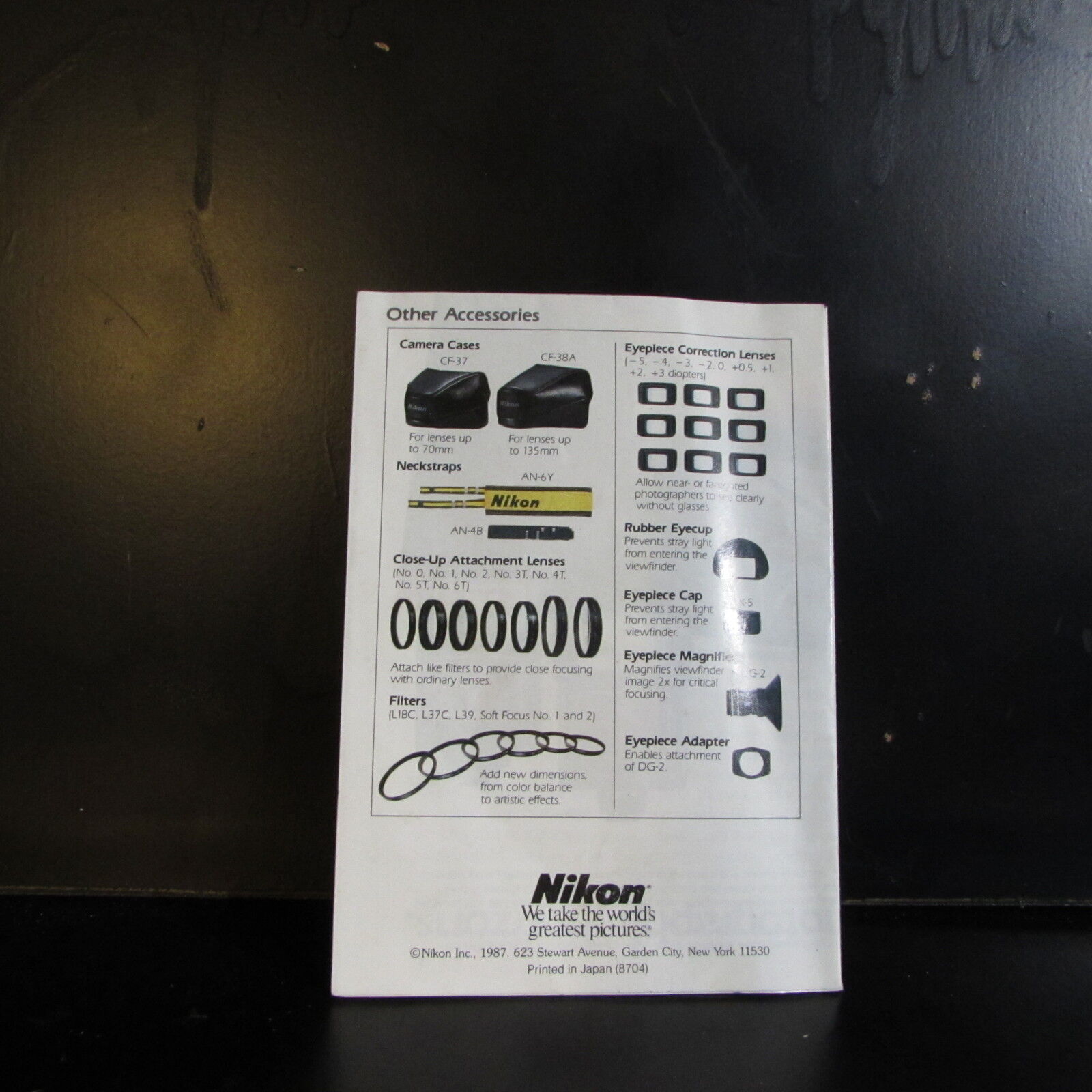 Used Nikon N4004 AF camera Lens flash  Accessory List Brochure O401610