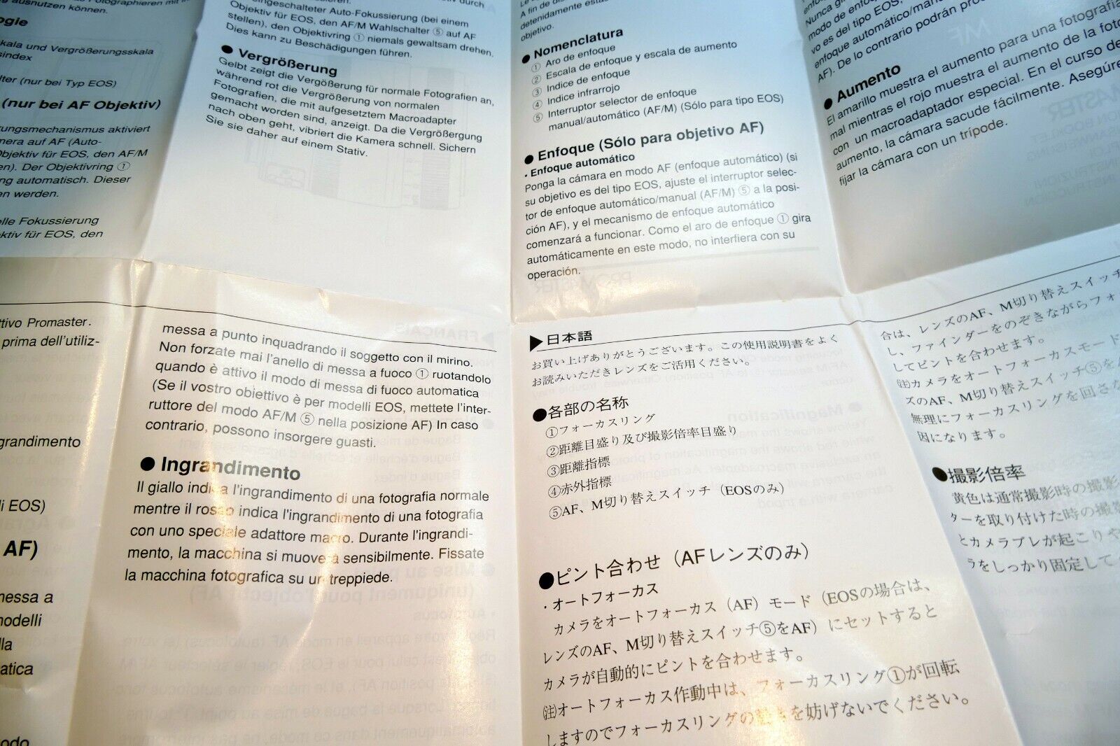 Promaster 100mm f3.5 Macro 1:1 AF  lens Instruction Manual Guide vivitar