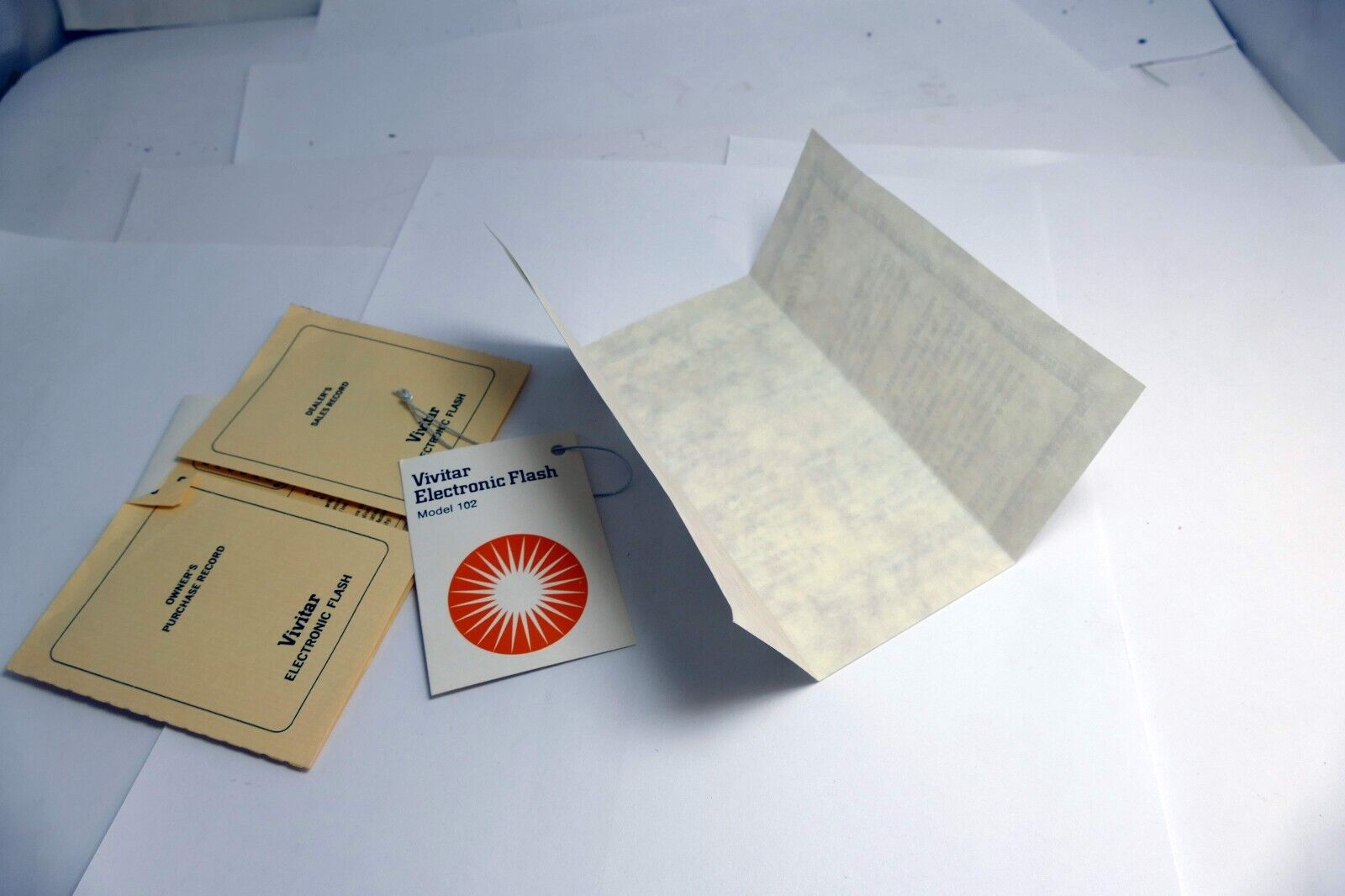Vivitar 102 flash warranty card brochure international service centers