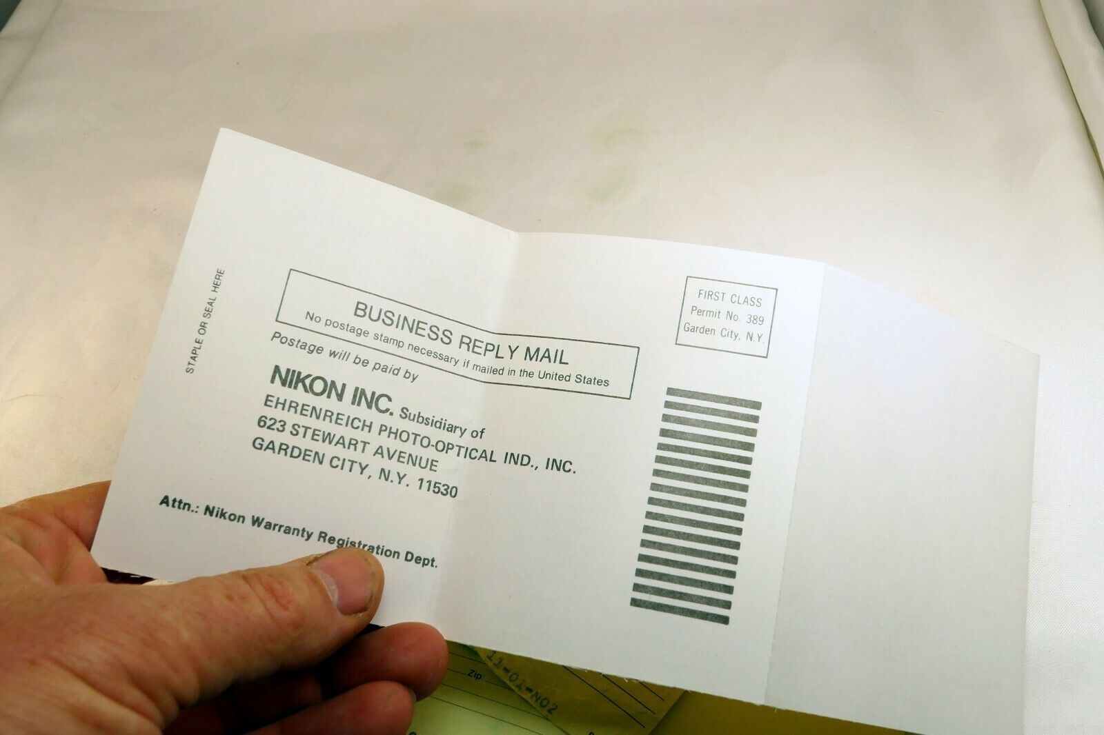 Nikon vintage warranty card (expired) for Nikkor 50mm f1.4 Non  Ai lens 1977