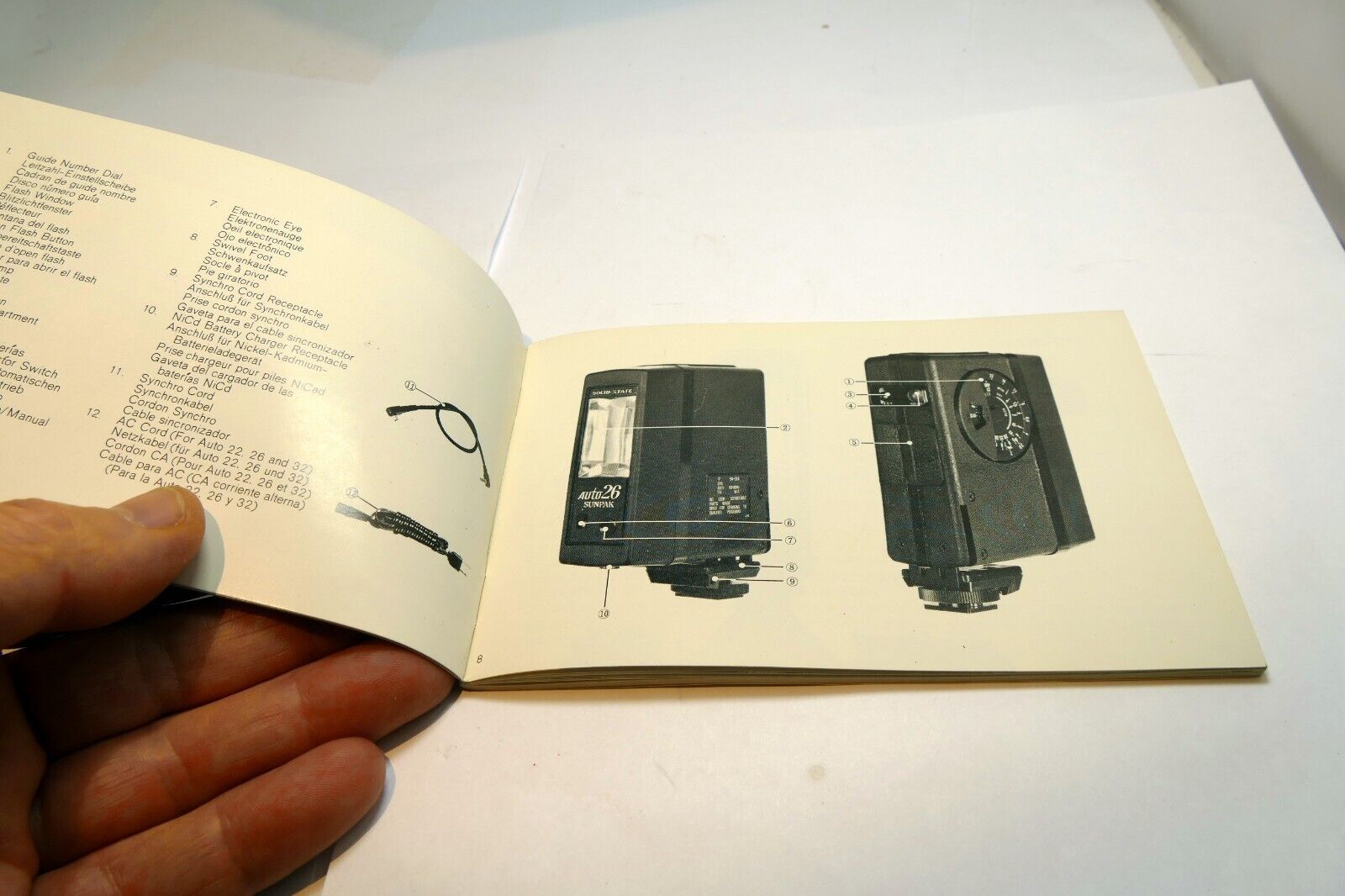 Sunpak Auto 22 26 32 flash Instruction Manual Guide (E) English ES FR