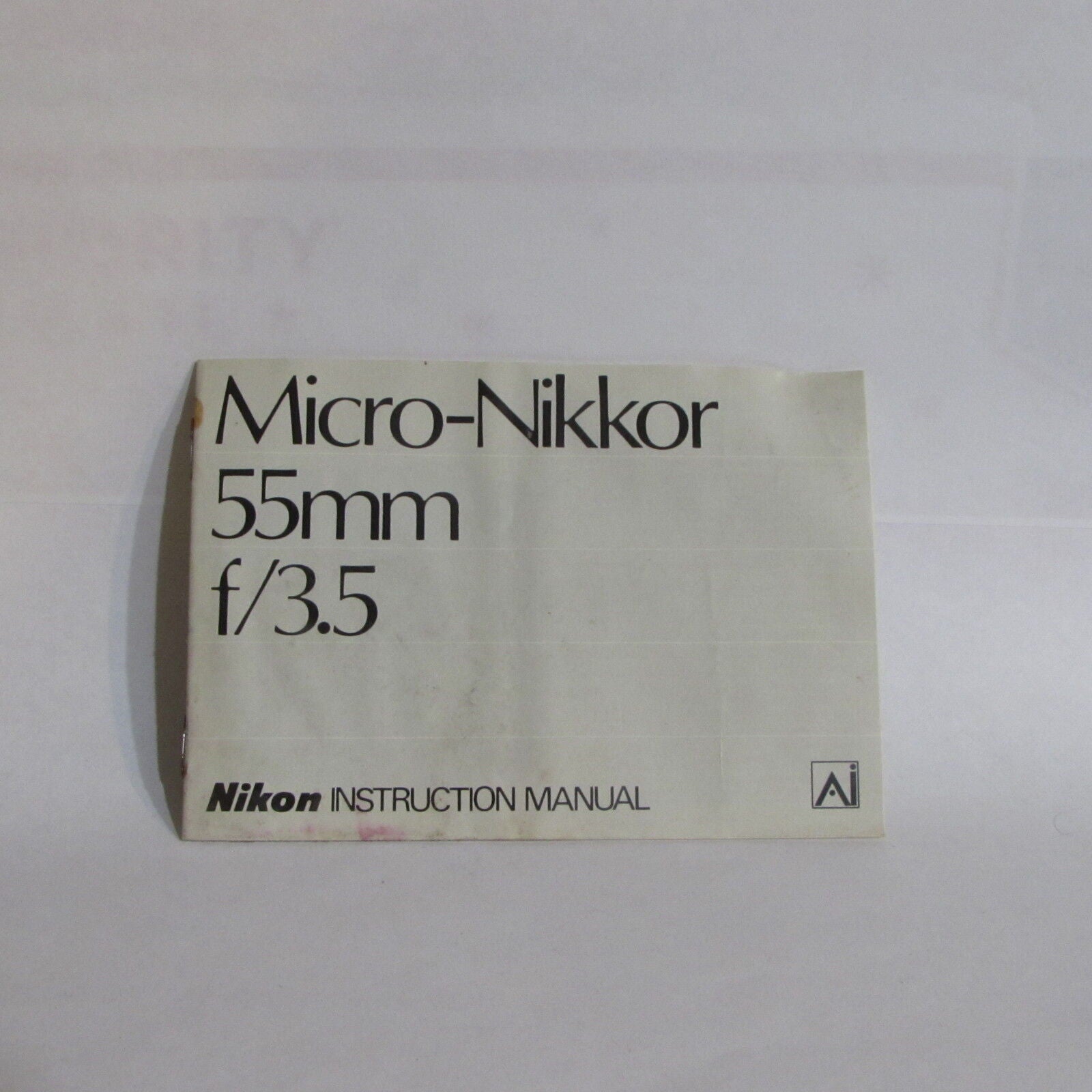 vintage Nikon Micro-Nikkor 55mm f/3.5 AI Lens Instructional  Manual Guide O40720