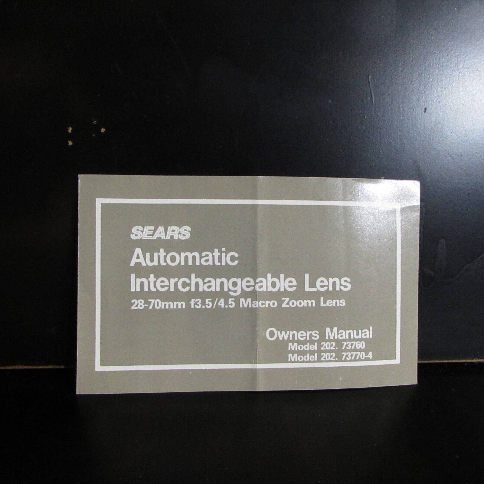 Sears Automatic Interchangeable Lens Owners Manual 28-70mm f3.5-4.5 O401843