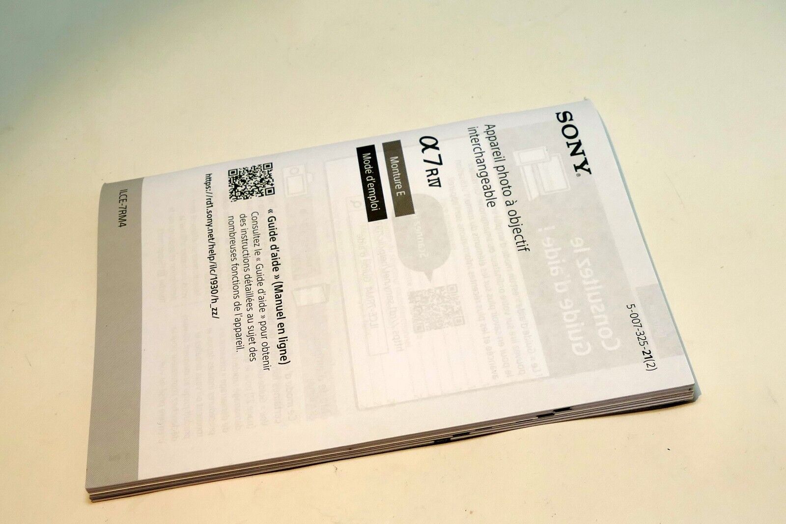 Sony Alpha α7R IV Camera ILCE7RM4 guide manual operating French Mode d'emploi