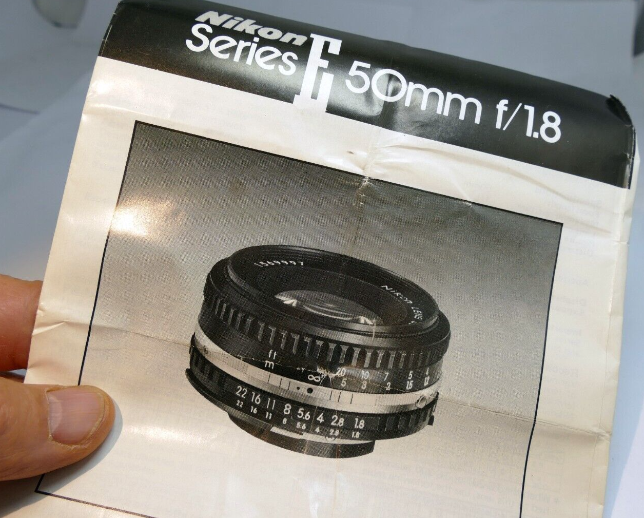 Nikon E 50mm f1.8 Ai-s lens Instruction Manual Guide  En G F S