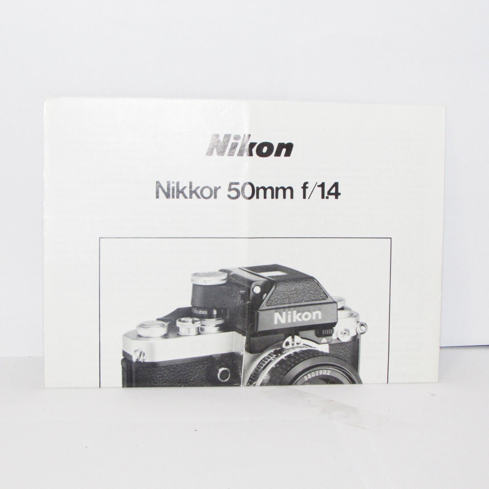 Nikon Nikkor 50mm f/1.4 AI Lens Instruction Manual User Guide  O31305