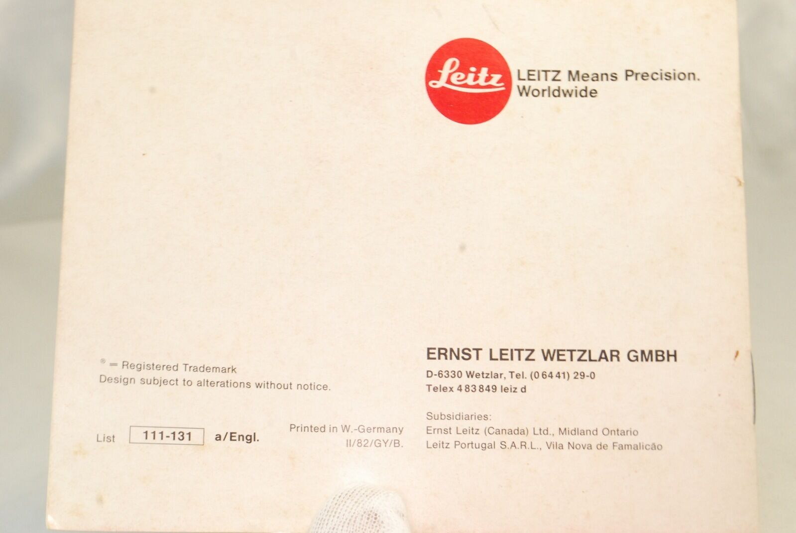 Leitz Leica Useful Accessories Brochure List for Leica R4 5311052