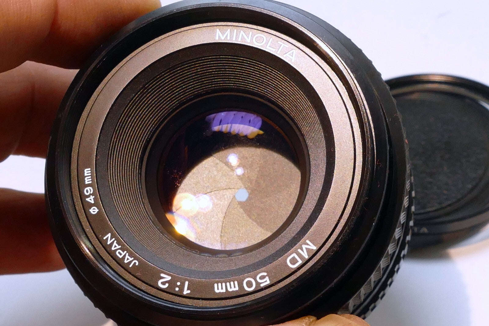 Minolta 50mm f2 MD Standard Prime Lens w/ 49mm  L39 UV filter - FUNGUS damage