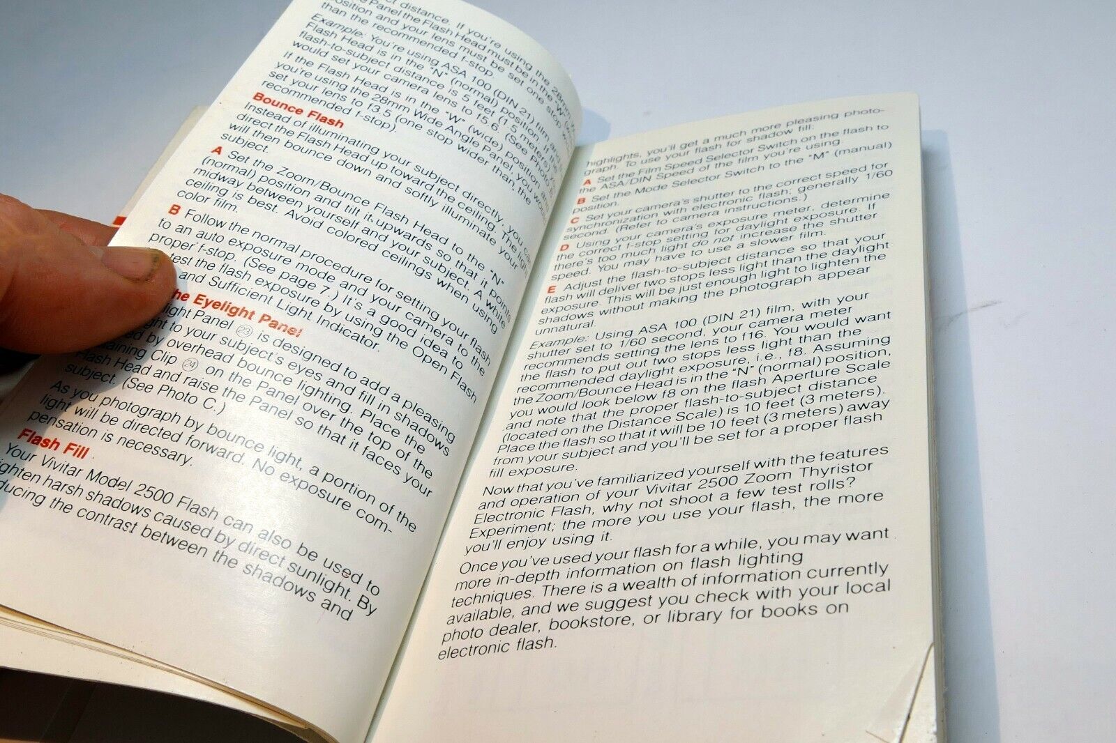 Vivitar 2500 Flash Owner's Manual guide English Espanol Francaise