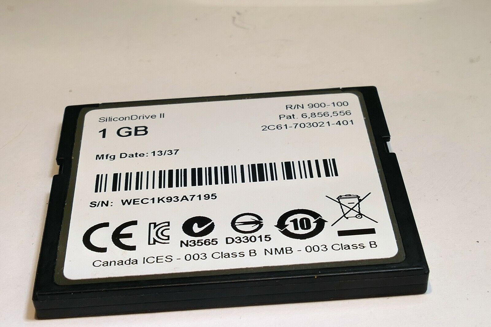 WD 1GB PATA CF memory card Western Digital SSD-C01G-4550 IBM