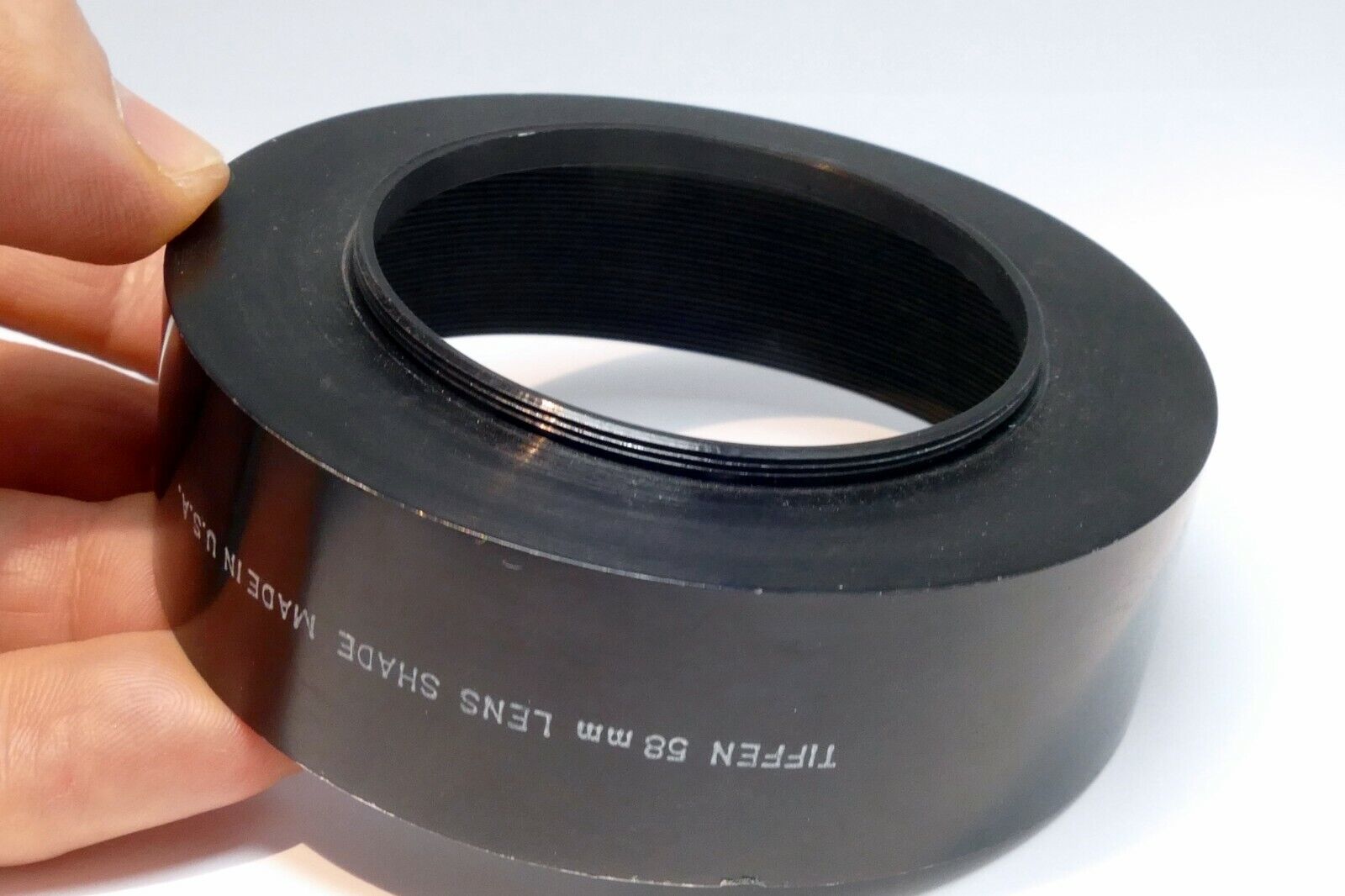 Tiffen 58mm Lens Hood Shade screw in metal made in USA  -   (threads bent)