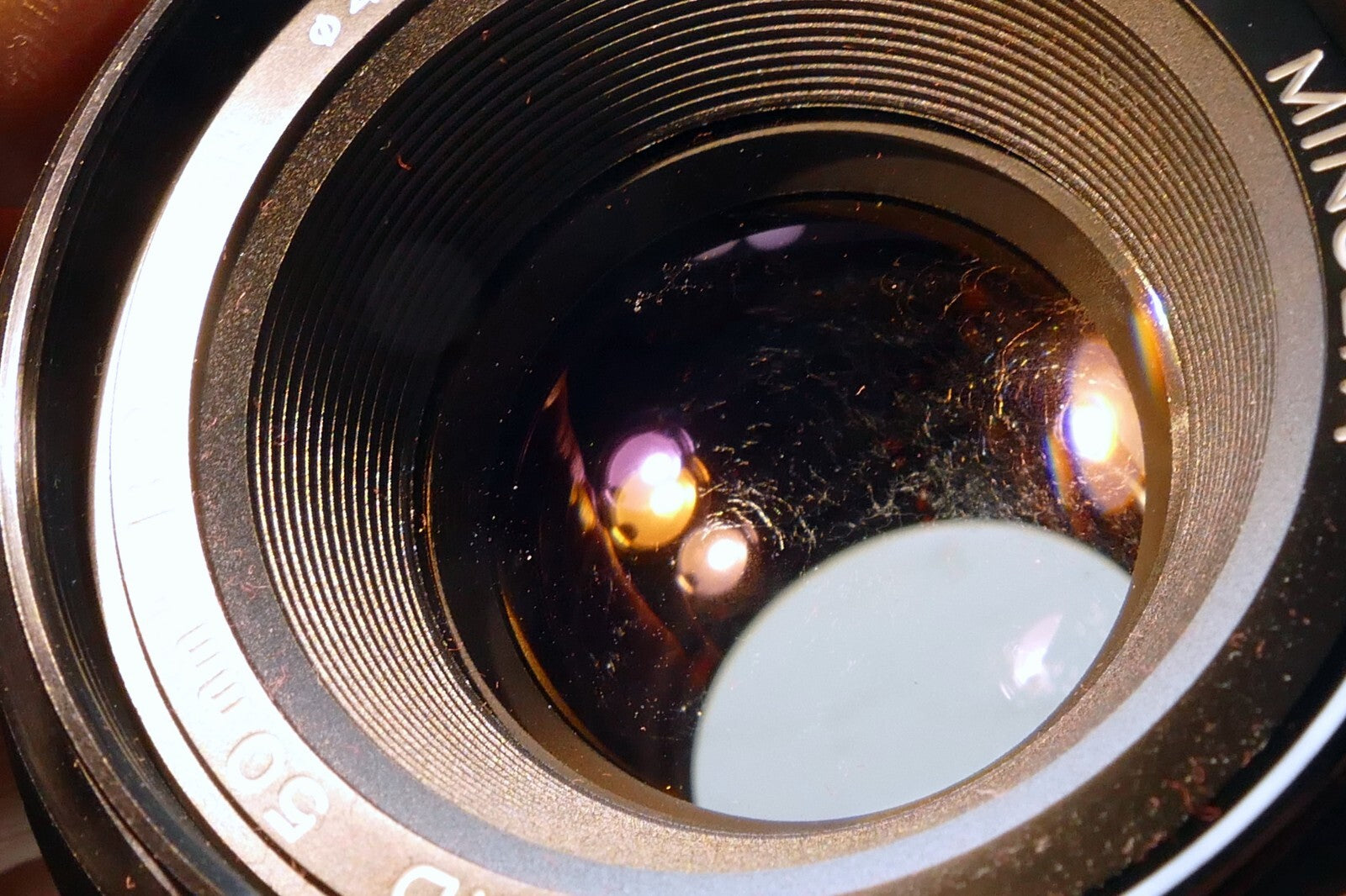 Minolta 50mm f2 MD Standard Prime Lens w/ 49mm  L39 UV filter - FUNGUS damage