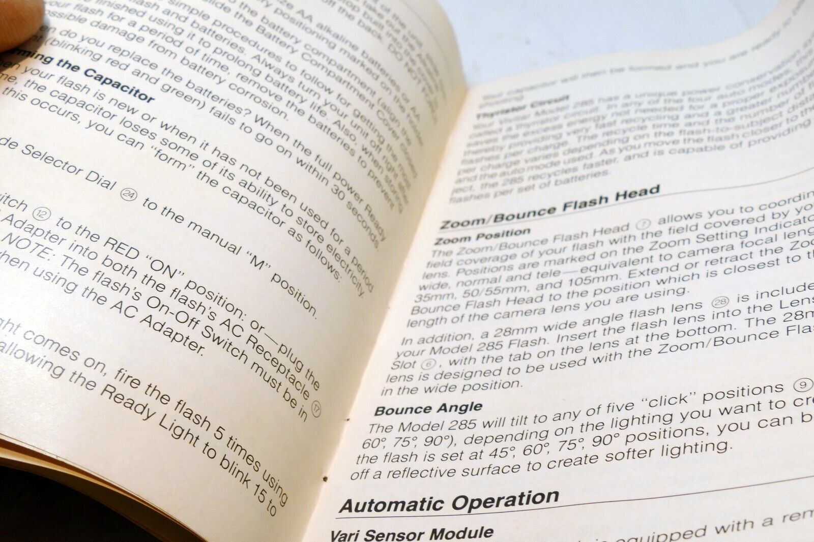 Vivitar Model 285 Thyristor Flash Instruction Guide Manual English