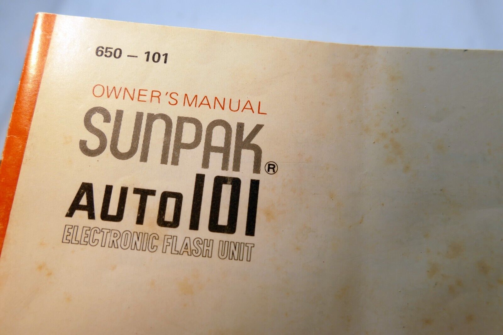 Sunpak Auto 101 650 Flash  Instructions  guide manual English EN