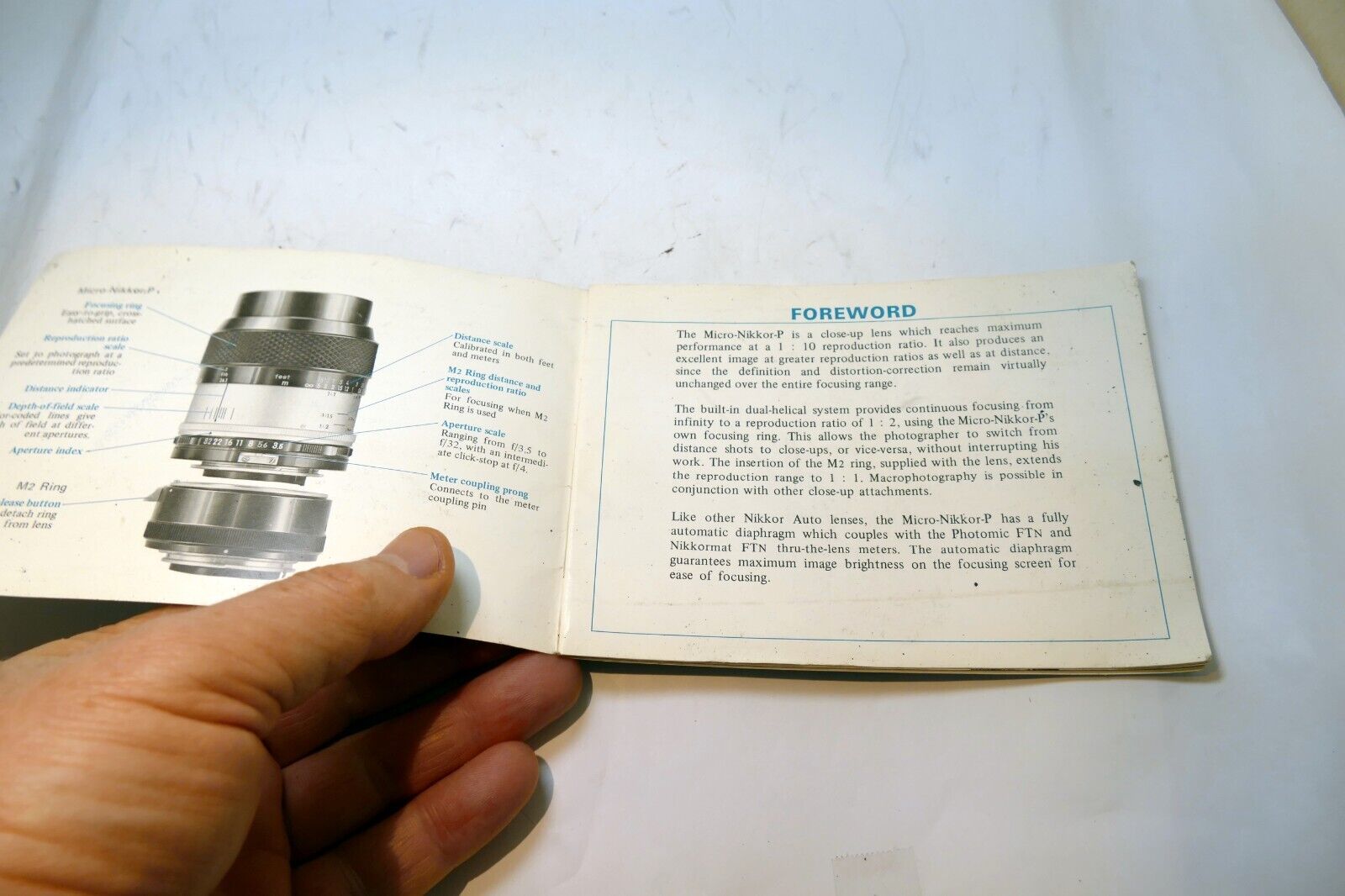 Nikon Micro-Nikkor-P 55mm f3.5 FLENS Instruction Guide Manual 1971