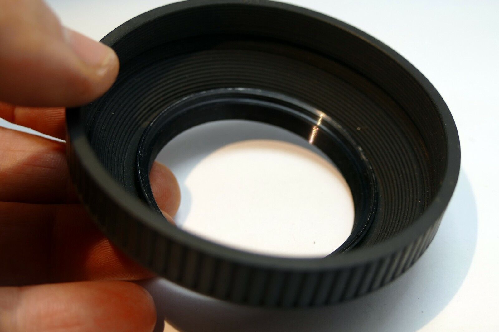 55mm Lens Hood Shade Collapsible Rubber double threaded screw in for 57mm f1.4