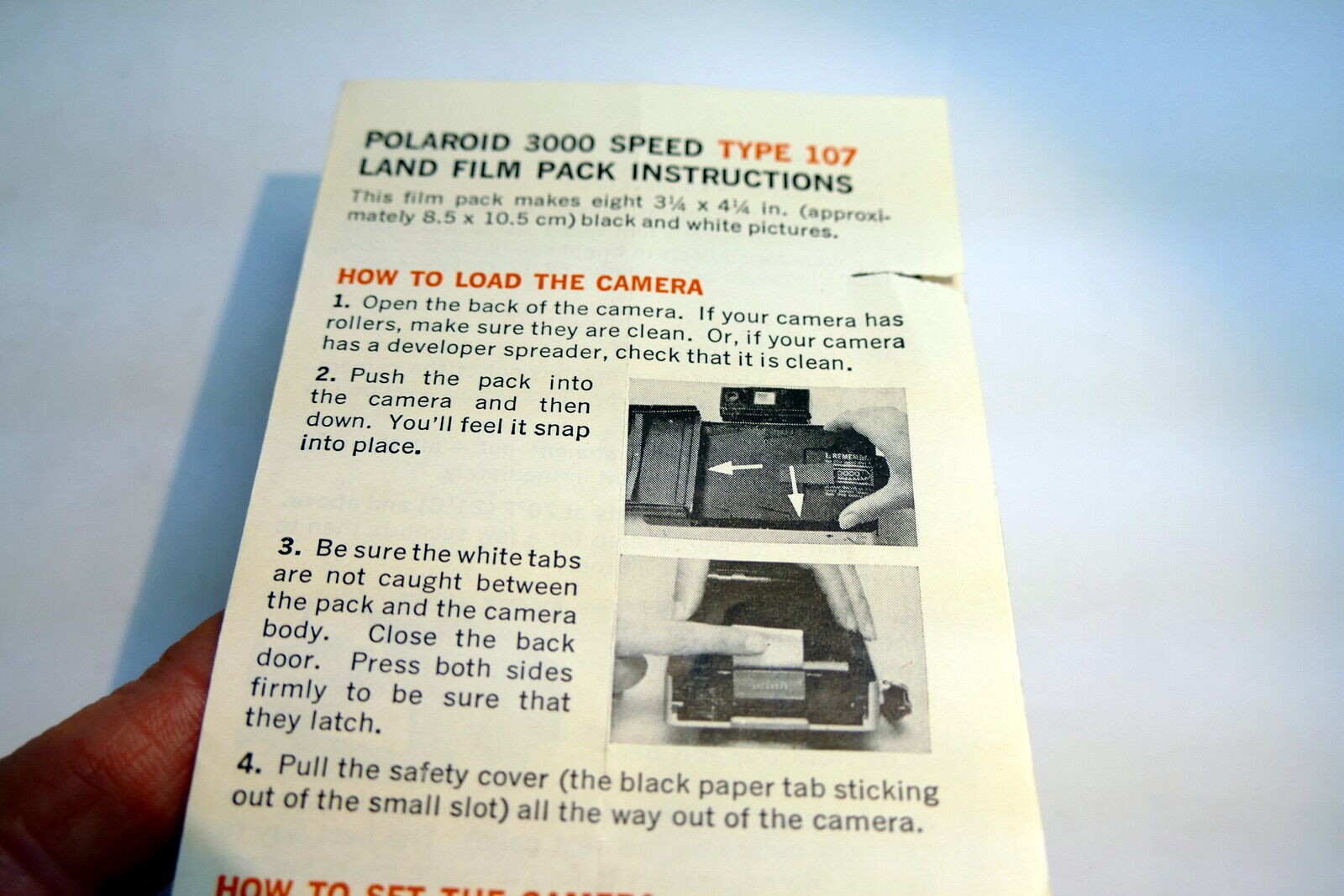 Brochure for Polaroid Type 108 Land film 3 1/4 X 4 1/2 "