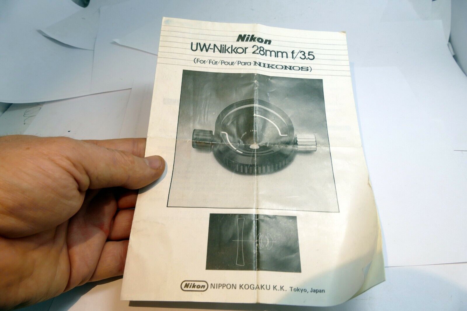 Nikon UW-Nikkor 28mm f3.5  Lens for Nikonos instruction manual  EN  G F SP