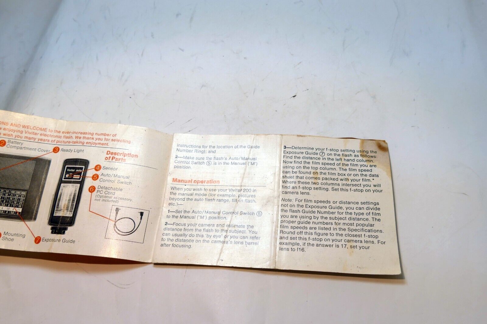 Vivitar Auto 200 model flash  Instructions manual guide English EN