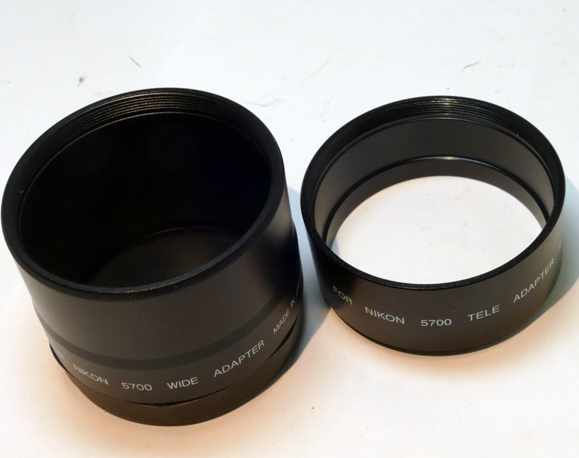 Ring Lens Adapter  Coolpix 5700 wide angle and Telephoto set from 54mm to 52mm