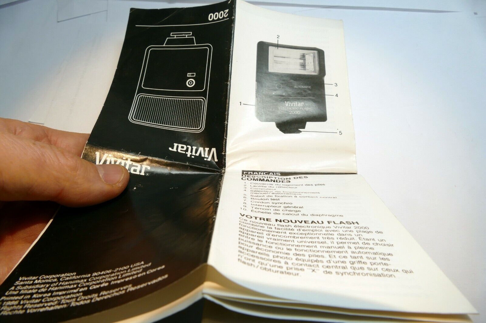 Vivitar 2000 flash Instruction Owner's Sheet  Guide