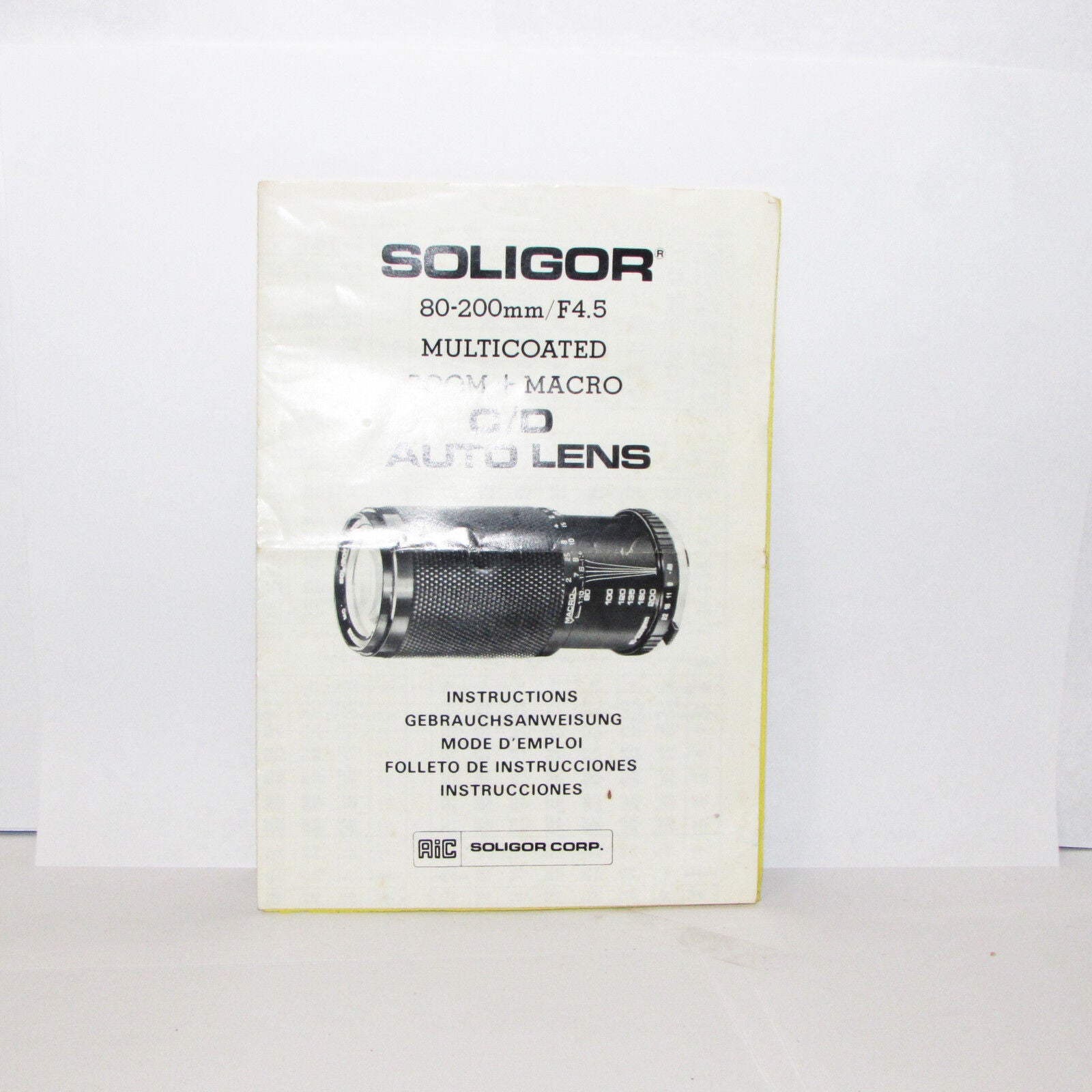 Used Soligor 80-200mm F/4.5 lens Instruction Manual Guide Japan O31244