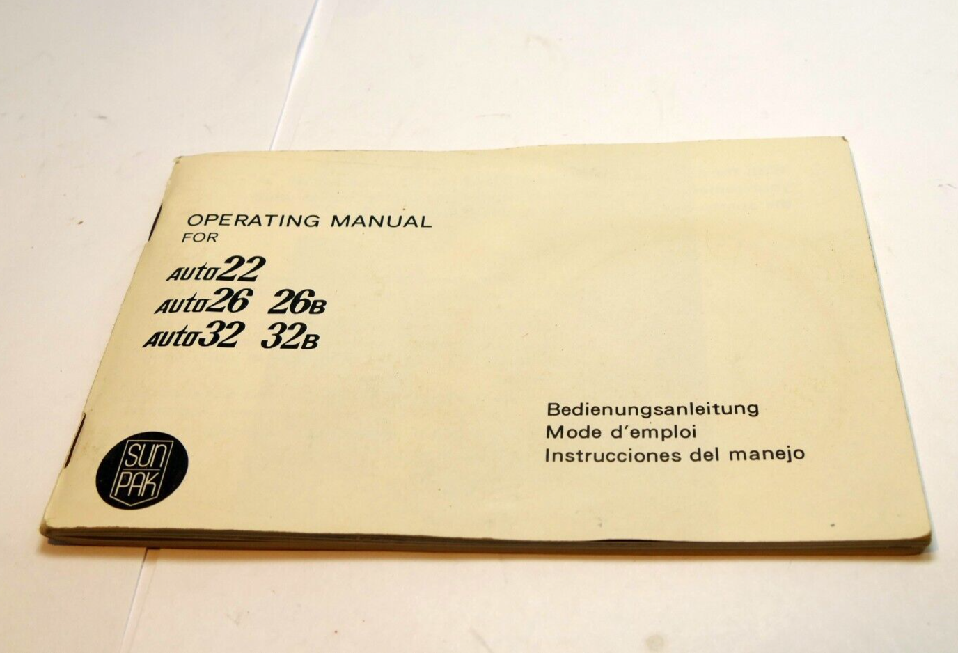 Sunpak Auto 22 26 32 flash Instruction Manual Guide (E) English ES FR
