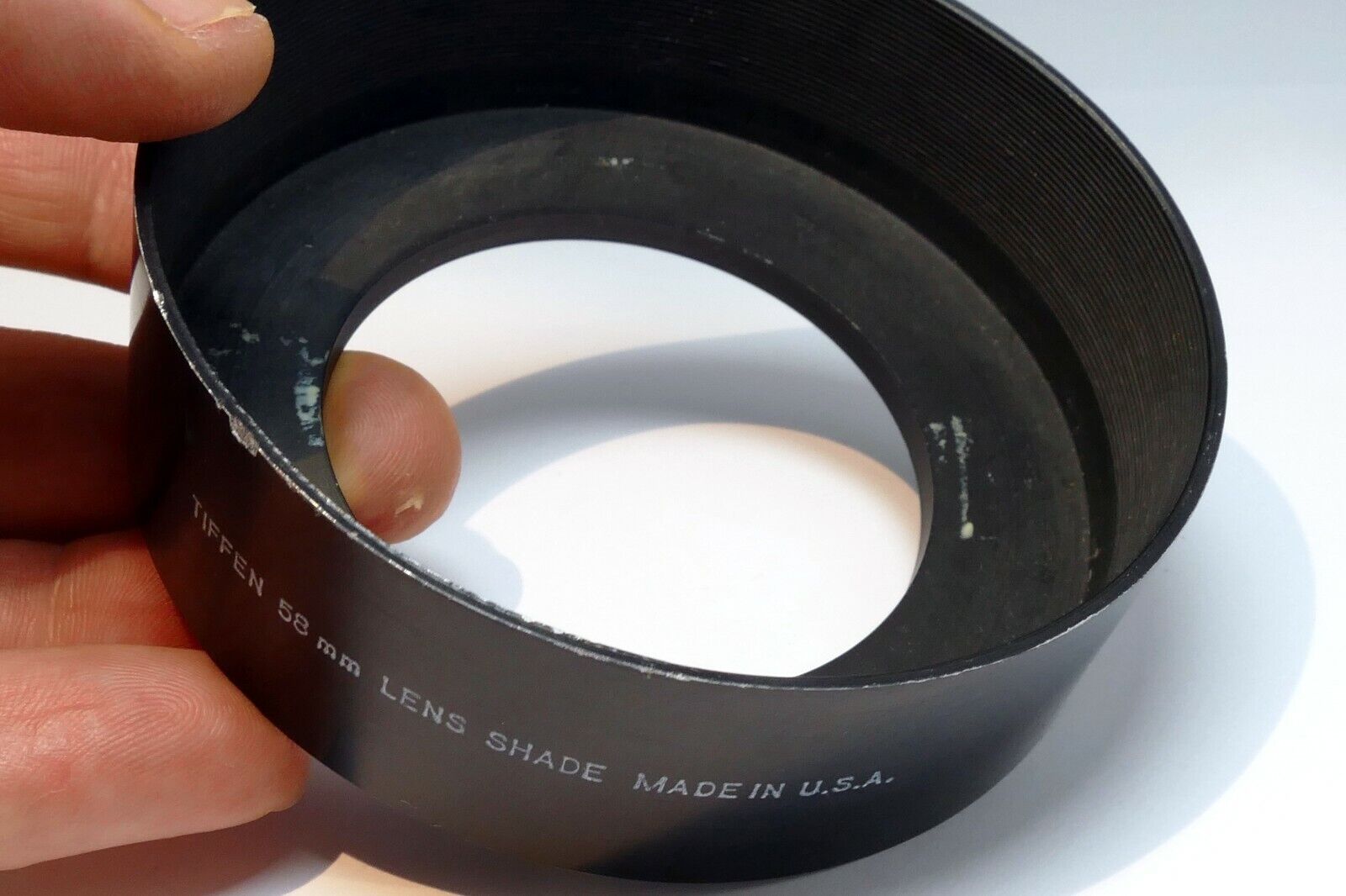Tiffen 58mm Lens Hood Shade screw in metal made in USA  -   (threads bent)