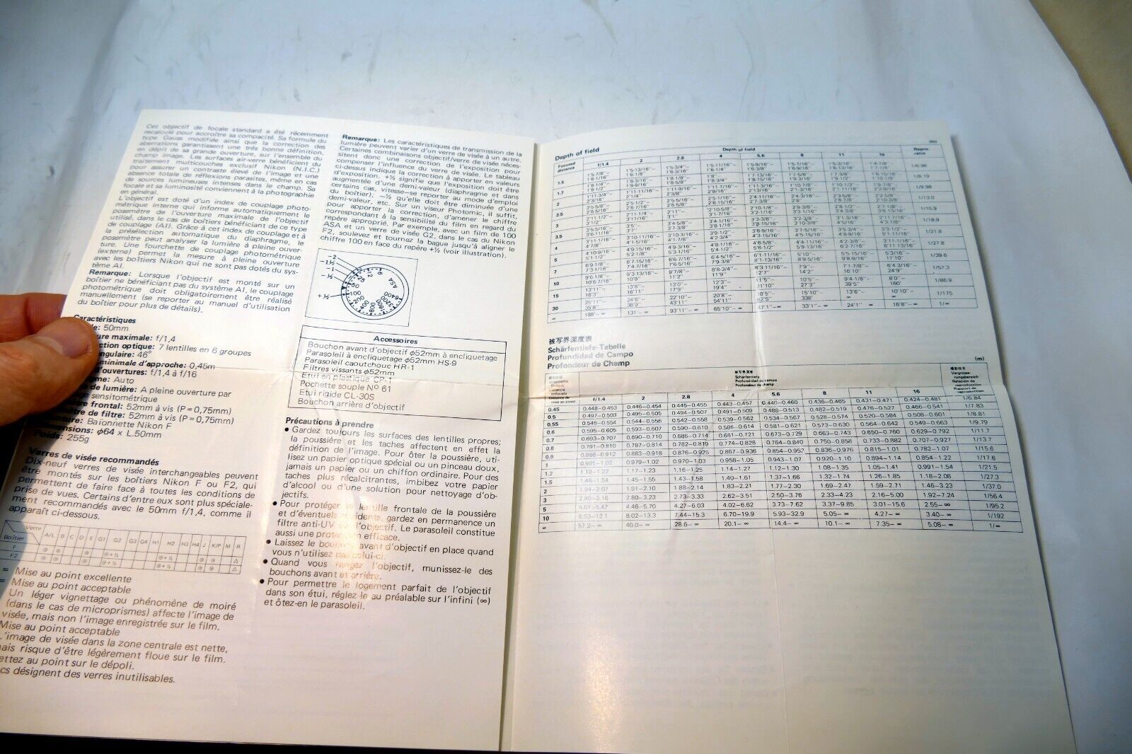 Nikon Nikkor 50mm f1.4 F KK Ai LENS Instruction Guide Manual 1979