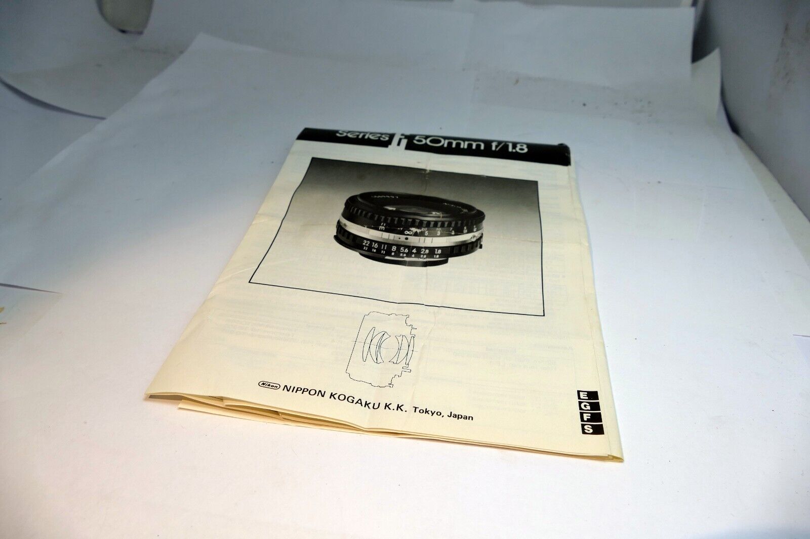 Nikon E 50mm f1.8 Ai-s lens Instruction Manual Guide  En G F S