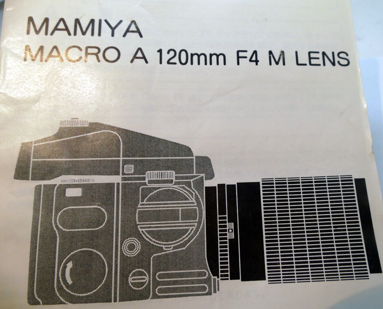 Mamiya 645Macro A 120mm f4 M Lens GUIDE Instruction Manual
