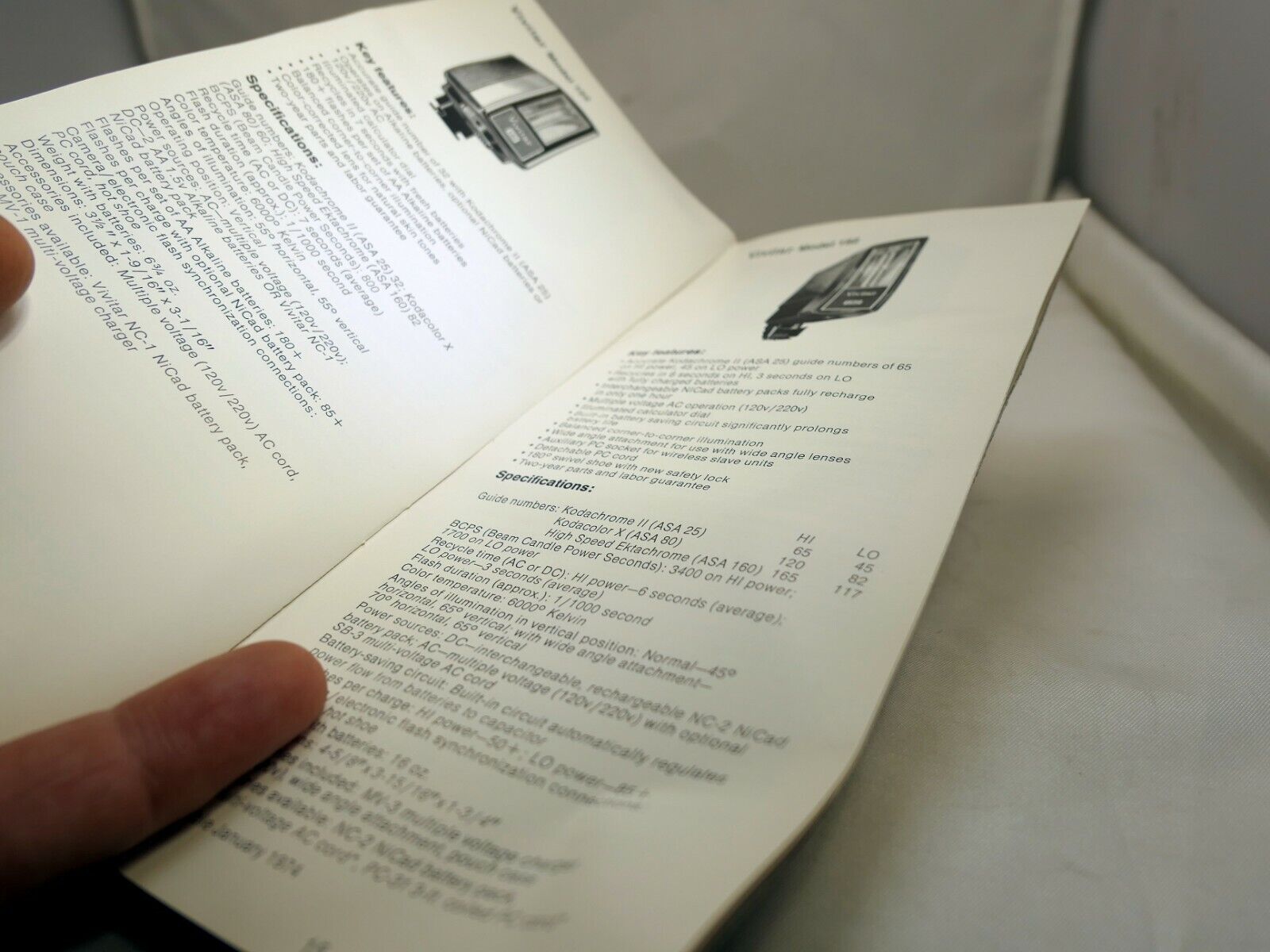 Vivitar 102 152 352 292 Flash  Manual instructions guide English