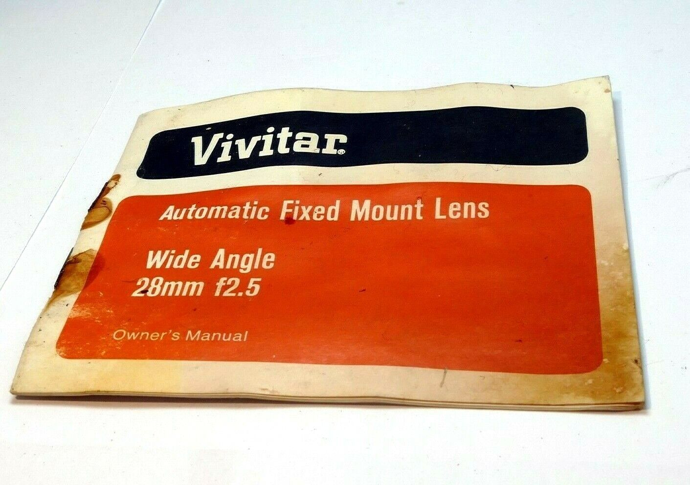 Vivitar Fixed 28mm f2.5 Wide Angle Lens  Owner's Manual guide English 1972