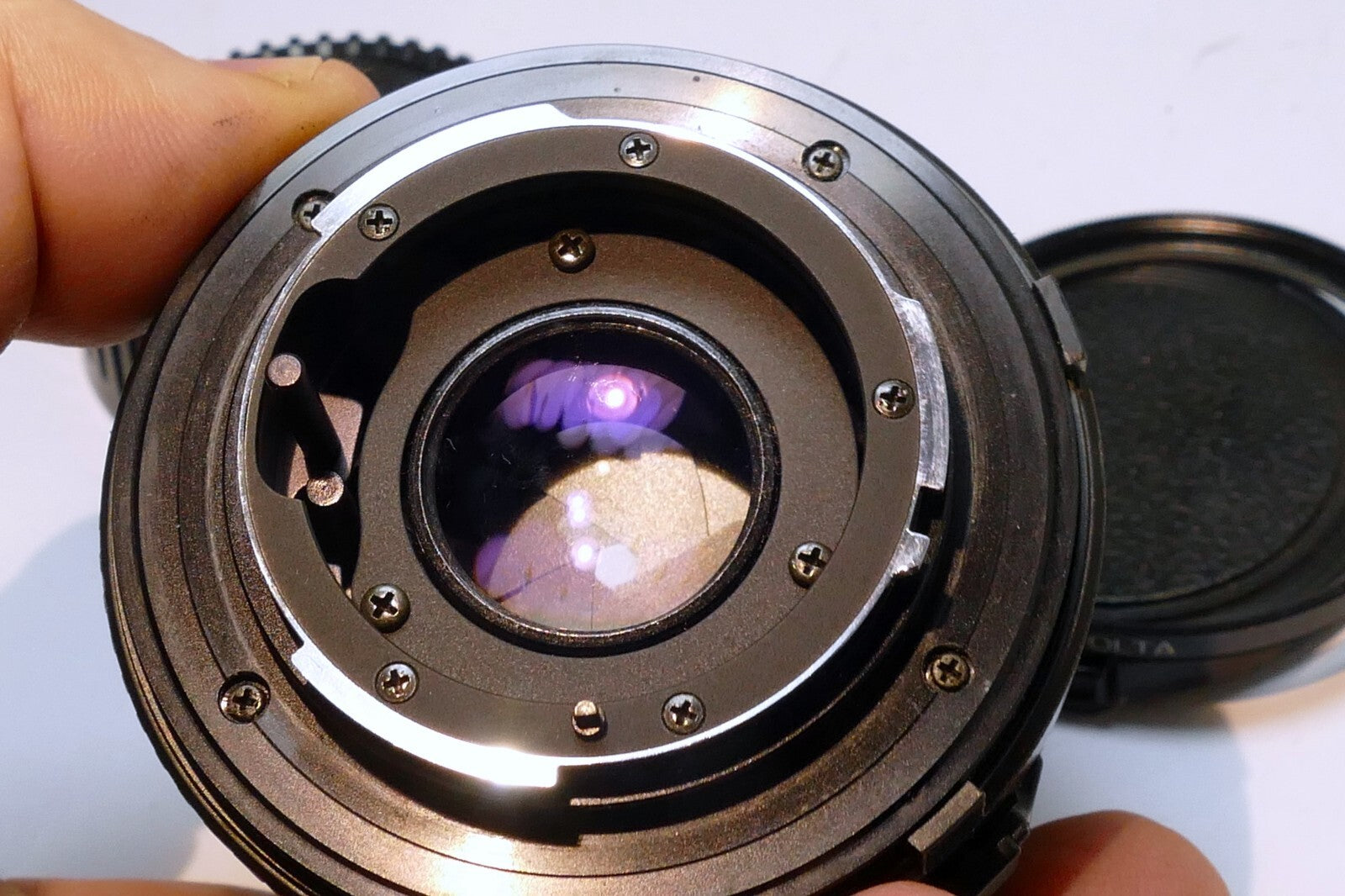 Minolta 50mm f2 MD Standard Prime Lens w/ 49mm  L39 UV filter - FUNGUS damage
