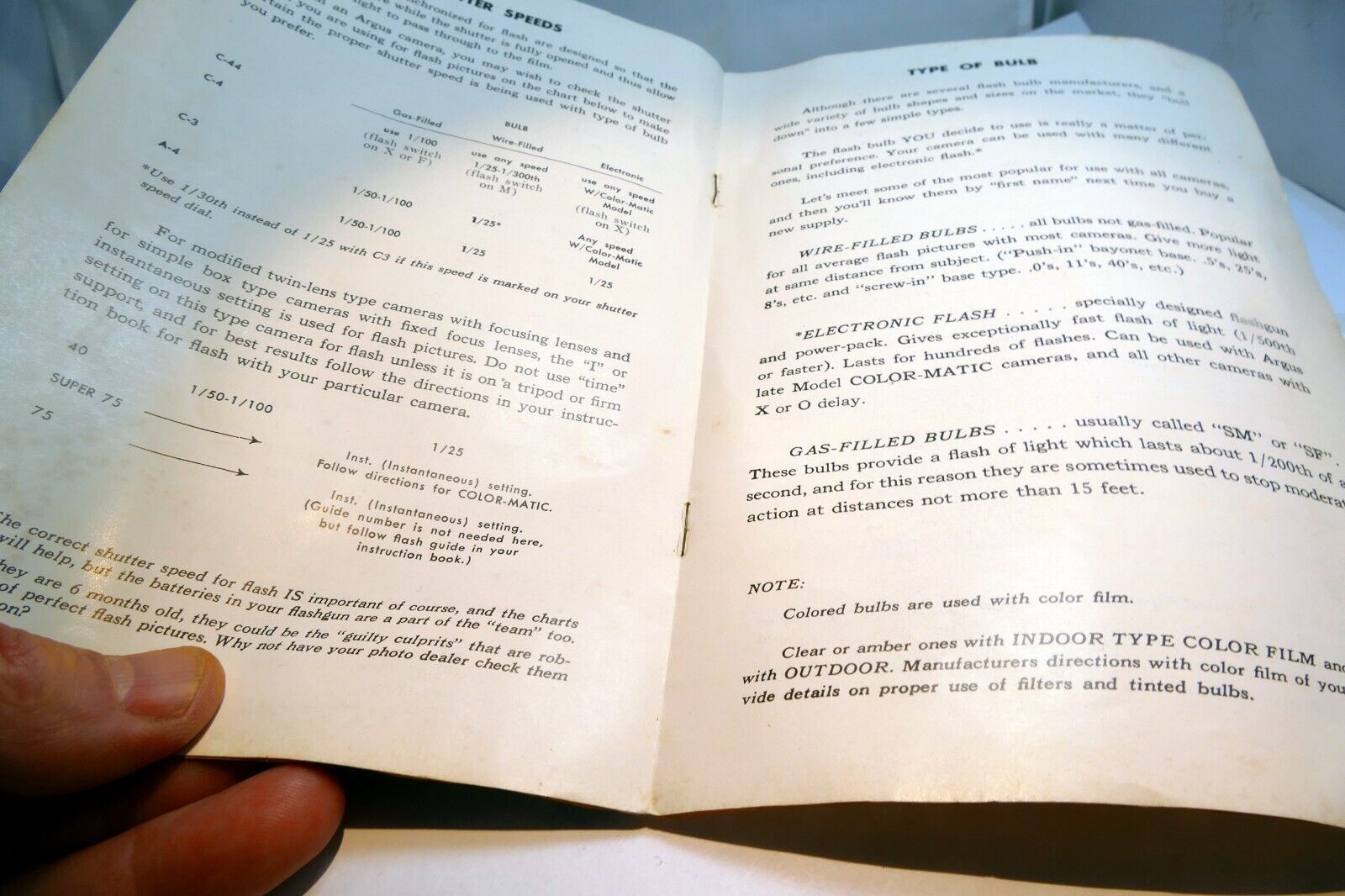 Argus  C Cameras Flash  Instruction Manual User Guide Book