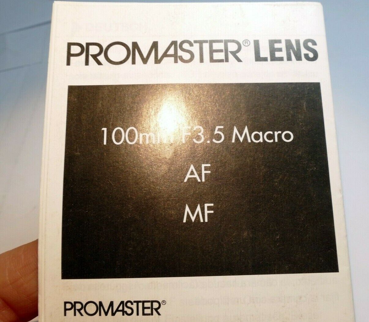 Promaster 100mm f3.5 Macro 1:1 AF  lens Instruction Manual Guide vivitar