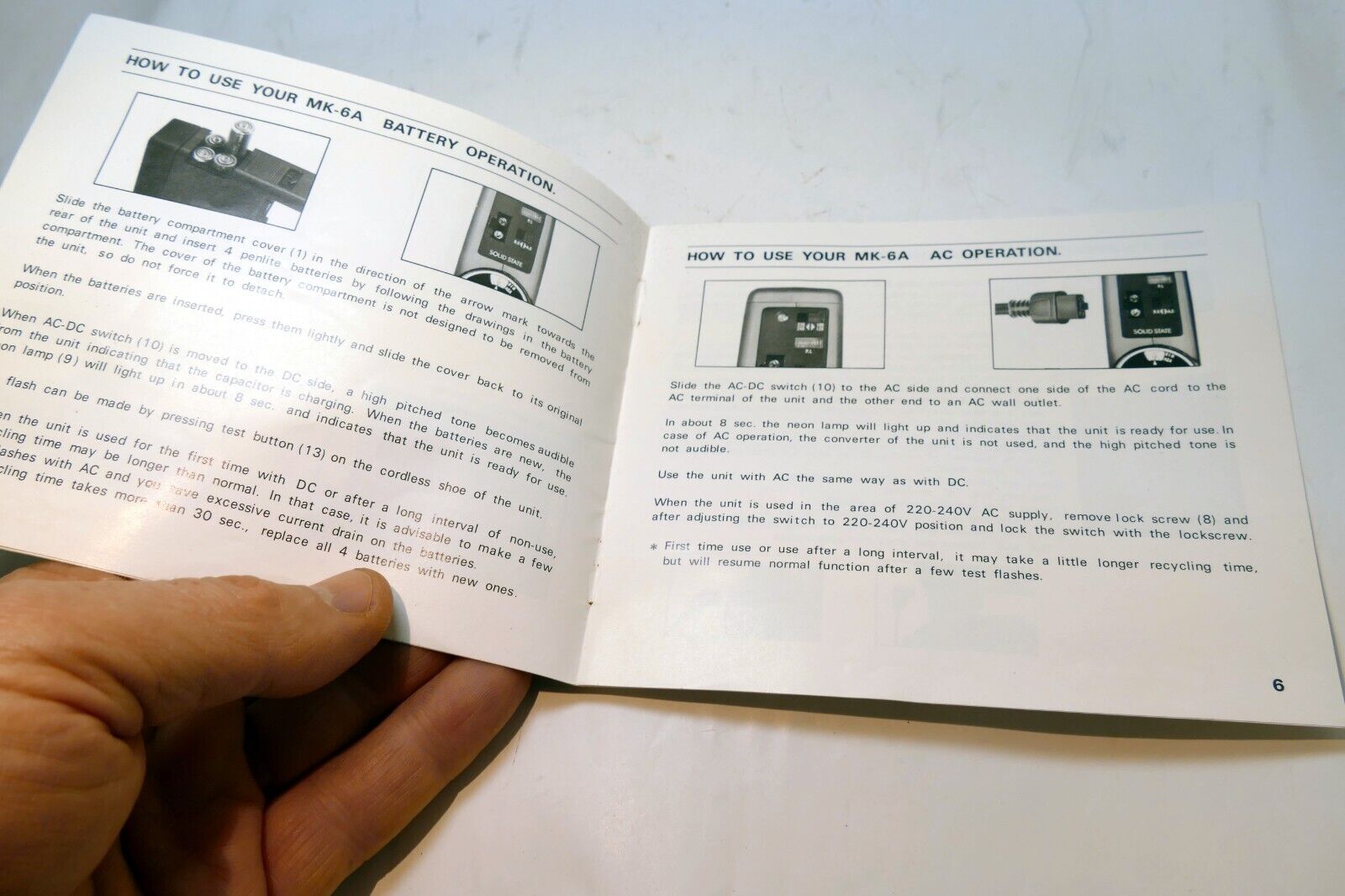 Soligor MK-6A Flash  Instructions  guide manual English EN