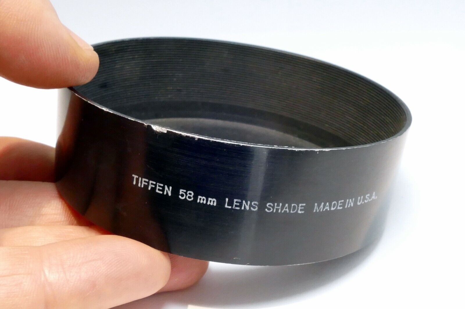 Tiffen 58mm Lens Hood Shade screw in metal made in USA  -   (threads bent)