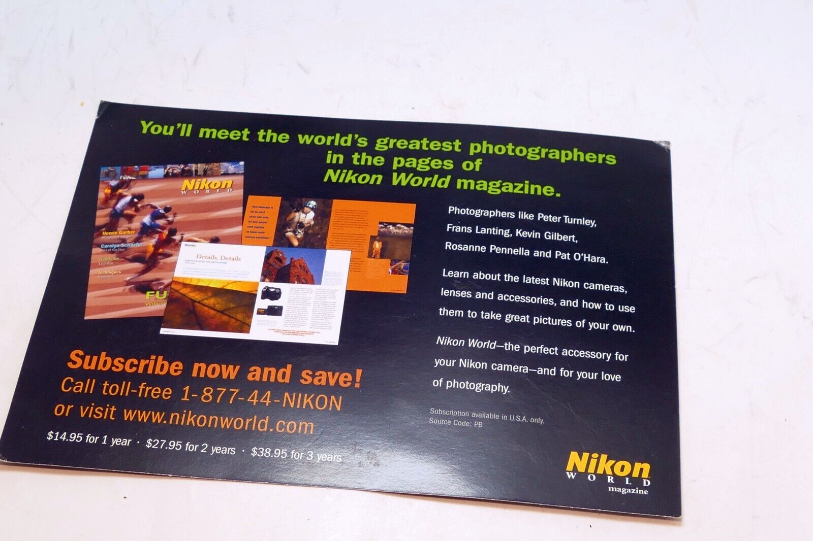Nikon Advertisement for Nikon World Magazine Brochure vintage